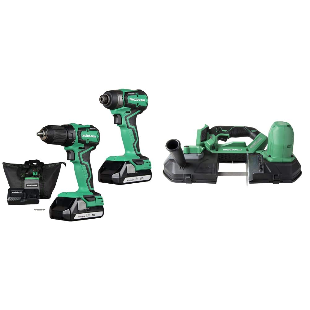Metabo HPT 18V Cordless Drill & Impact Driver Combo Kit with Cordless Band Saw (Tool Only) - Perfect for DIY Projects, Home Repairs & Professional Construction Work