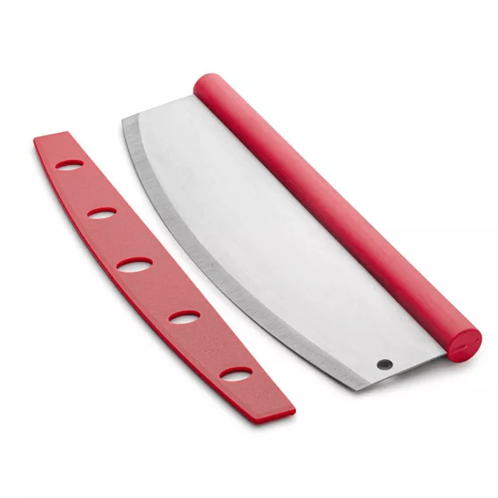Premium Stainless Steel Rocking Pizza Cutter with Safety Blade Guard - Perfect for Home Kitchens, Pizzerias & Party Food Prep