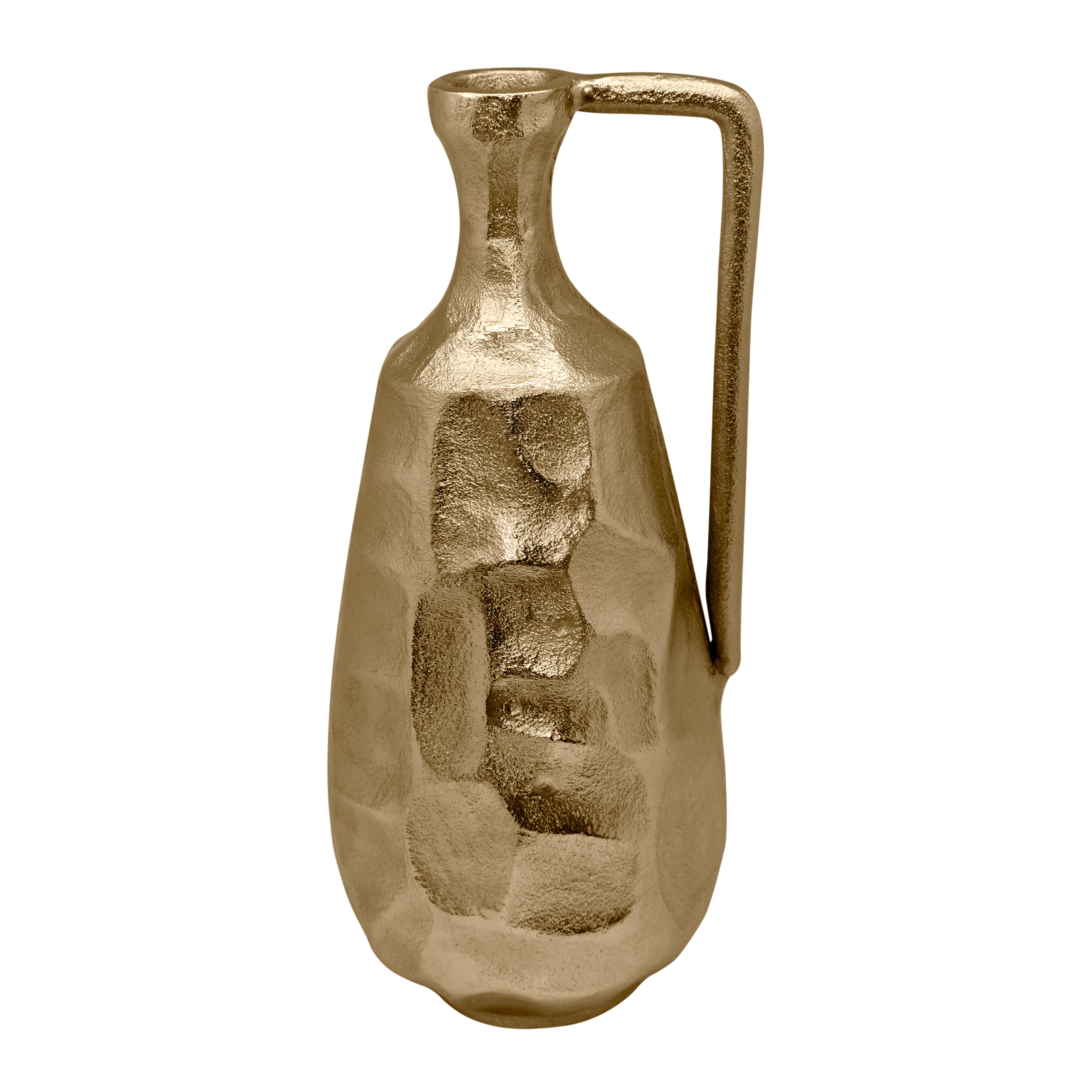 Bernice Hammered Vase - Large 16x16x36cm Gold Metal Home Decor - Perfect for Living Room, Dining Table & Wedding Centerpieces