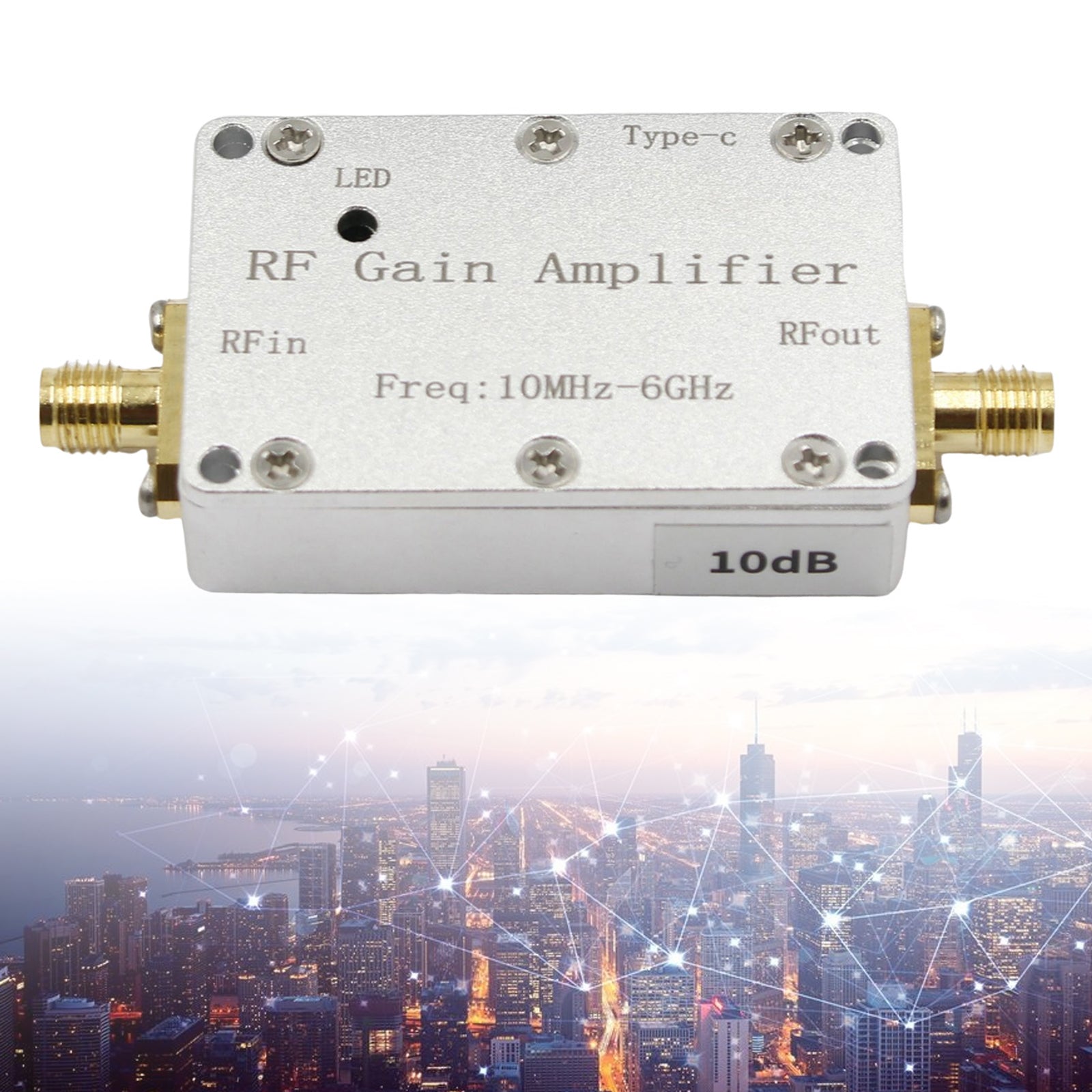 10M-6GHz RF Amplifier - 10dB/20dB/30dB/40dB High Gain Driver Receiver - Signal Booster for Ham Radio, Wireless Communication & Antenna Systems
