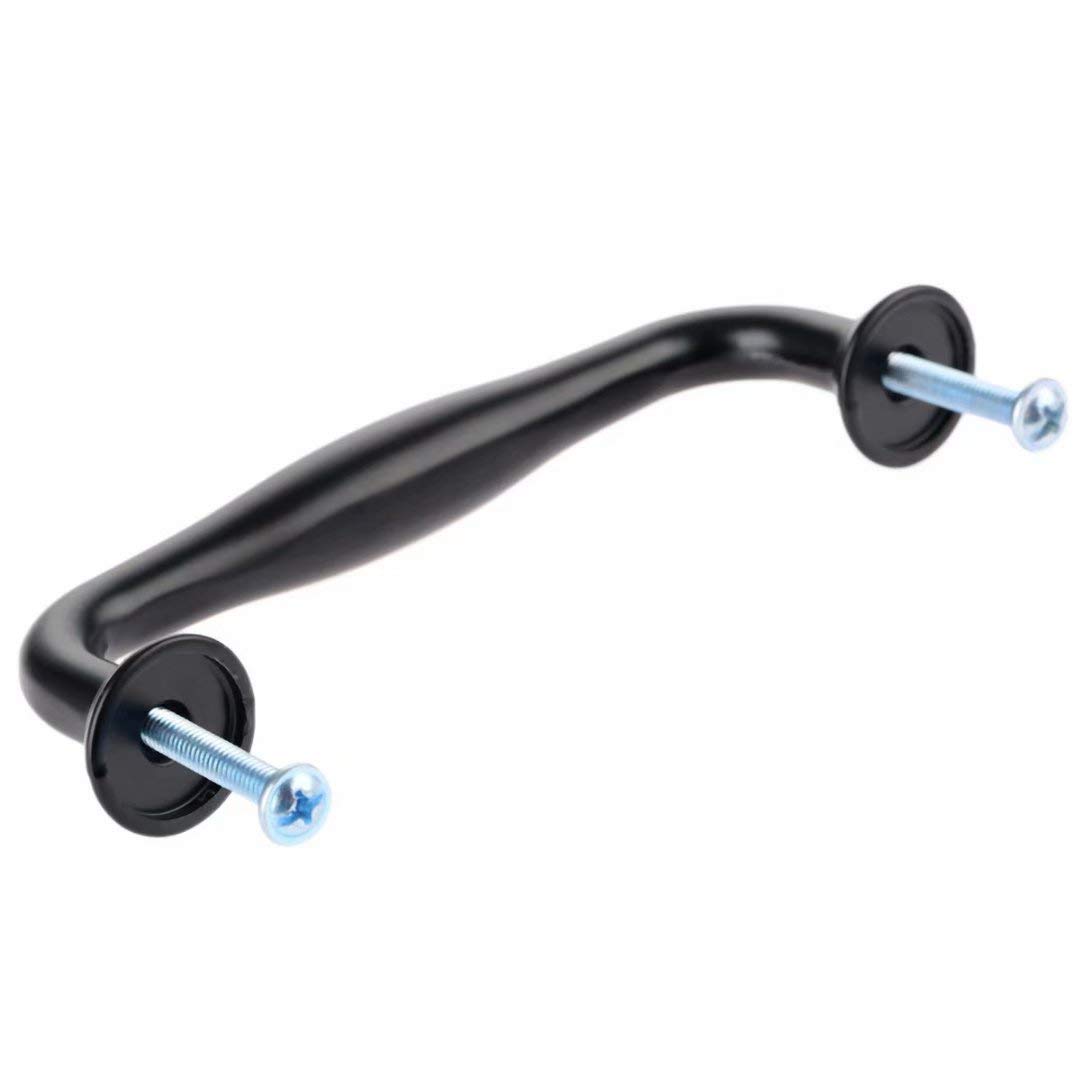 6-Pack Black Cabinet Handles & Drawer Pulls - Durable Zinc Alloy Minimalist Cupboard Door Handles for Kitchen Cabinets, Dressers & Home Decor (96mm) - Perfect for Modern Kitchen Renovation & Furniture Upgrade