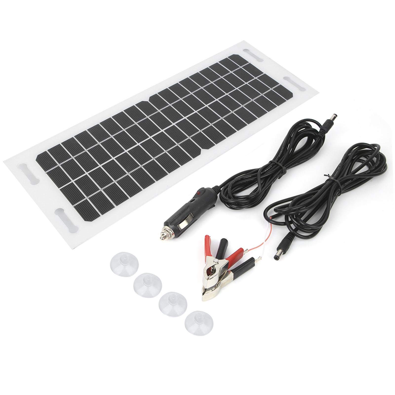 18V 5W Solar Battery Charger & Maintainer - Portable Monocrystalline Solar Panel Kit for Car, Motorcycle, RV, Boat - Ideal for Long-Term Vehicle Storage & Outdoor Adventures