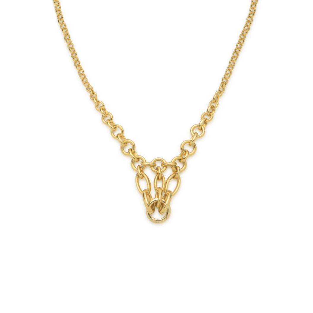 Lattice Chain Necklace in 14K Yellow Gold - Elegant Layering Jewelry for Women, Perfect for Everyday Wear & Special Occasions