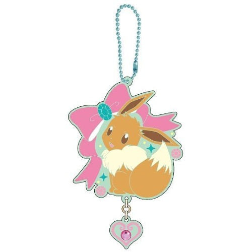 Pokemon Kirakira Glitter Jewel Rubber Mascot Keychain - Cute Anime Keyring for Backpacks, Bags & Gifts | Pokemon Collectible Accessory for Fans