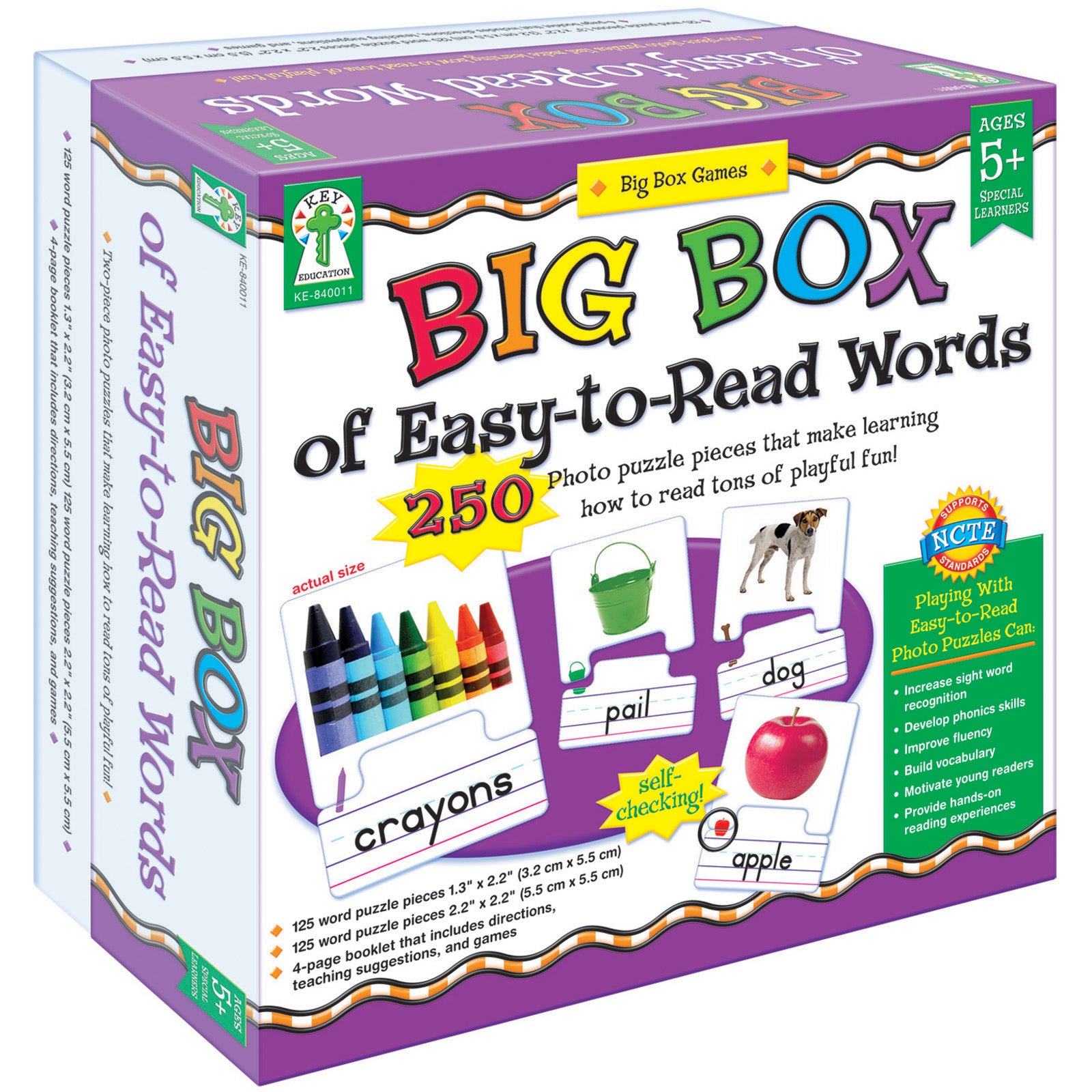 Carson Dellosa Big Box of Easy to Read Words - Kids Educational Board Game for Reading & Vocabulary Practice - Perfect for Homeschool, Classroom & Family Game Night