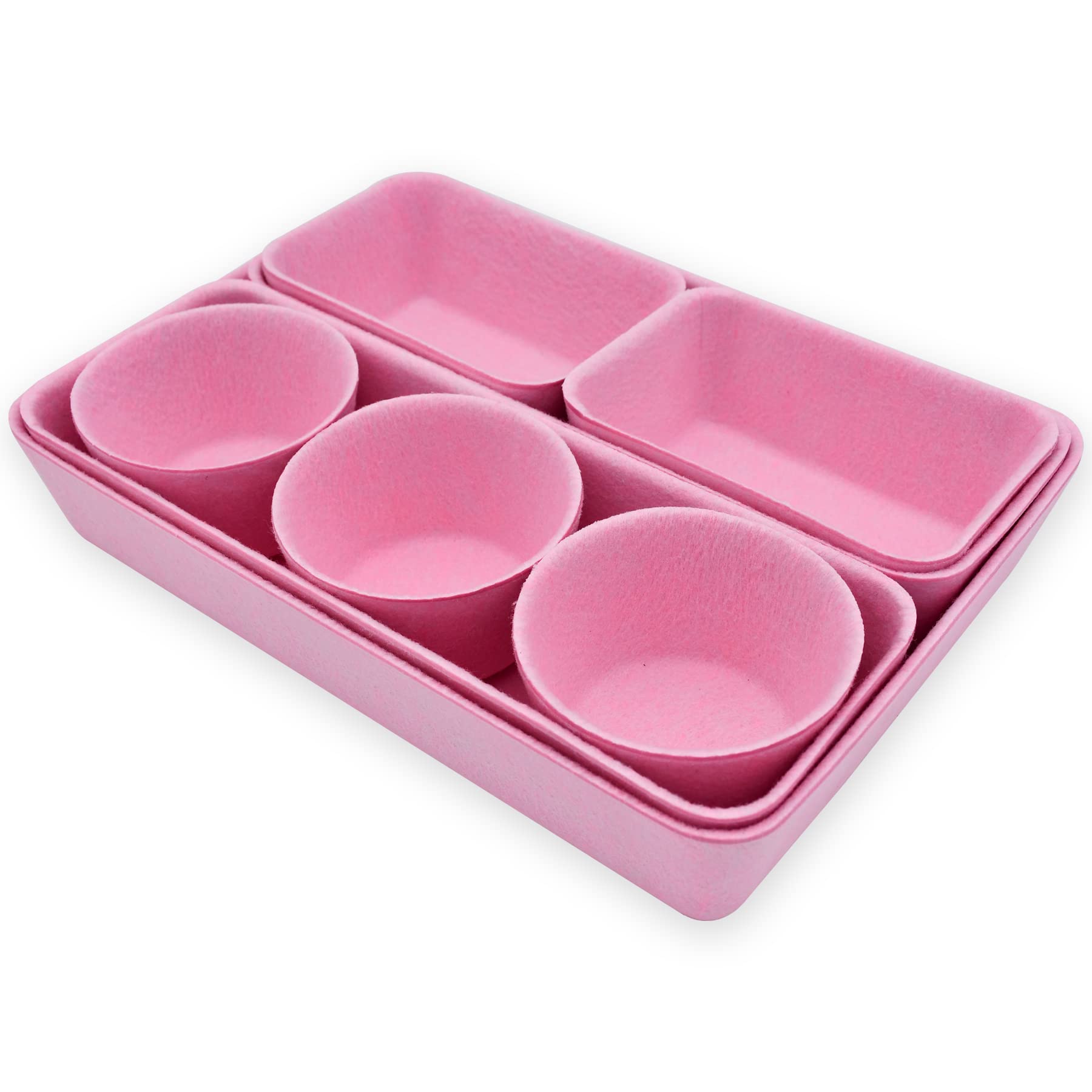8-Pack Felt Drawer Organizer Trays | Multi-Purpose Shallow Drawer Organizers for Office, Nightstand & Makeup | Desk Accessories & Home Storage Solution | Perfect for Office Supplies, Jewelry & Cosmetics Organization