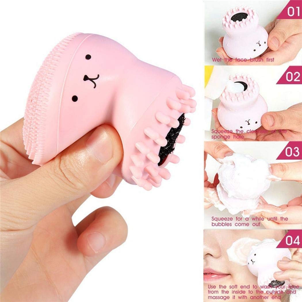 Leeonz Silicone Facial Cleansing Brush - Handheld Face Massager for Deep Cleaning & Gentle Exfoliation | Cute Octopus Shape Skin Scrubber | Perfect Christmas Gift for Skincare | Use for Daily Face Wash, Blackhead Removal & Relaxing Massage
