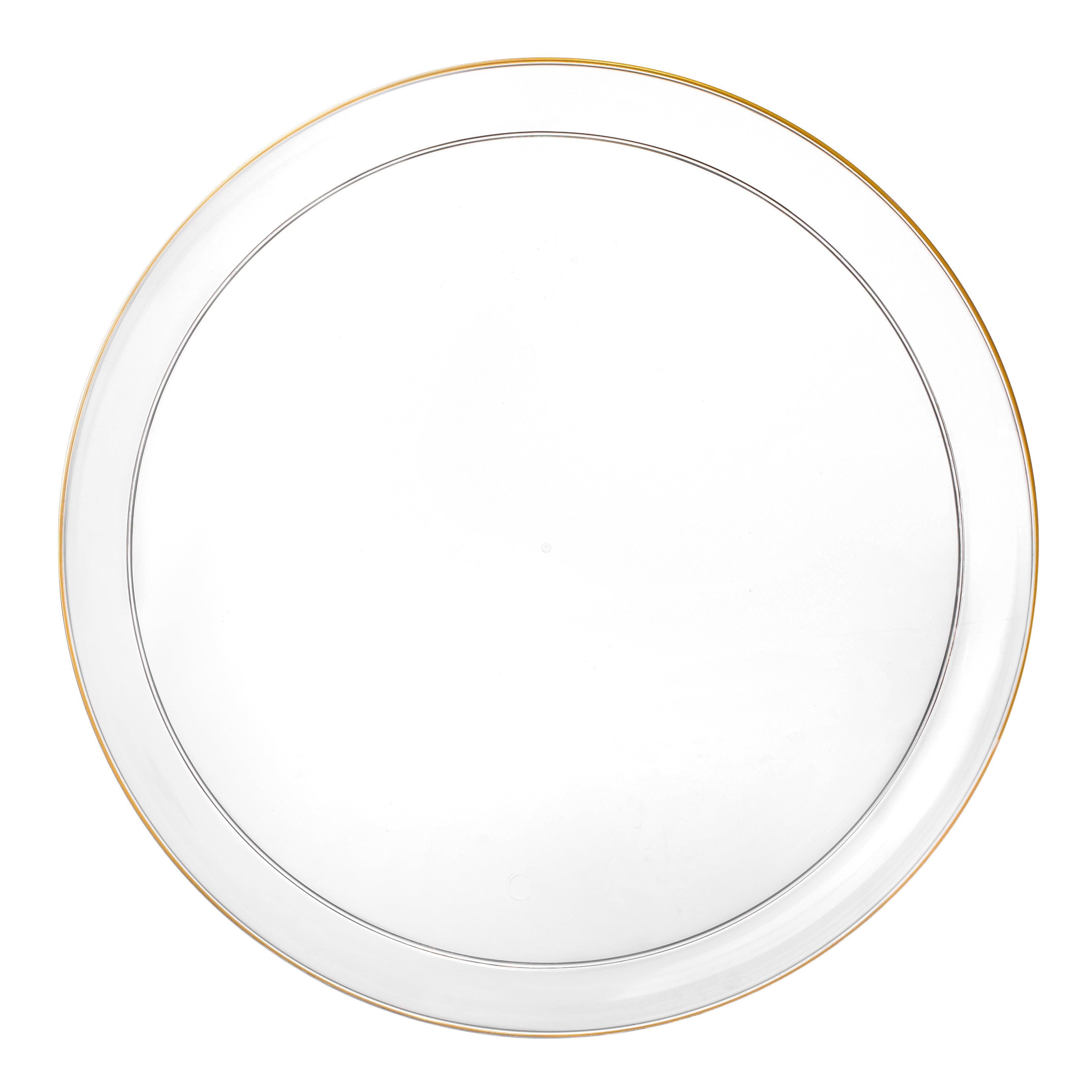20-Piece Clear & Gold Round Premium Plastic Dinnerware Set for 10 Guests - Elegant Disposable Plates, Cups & Cutlery for Parties, Weddings & Outdoor Events