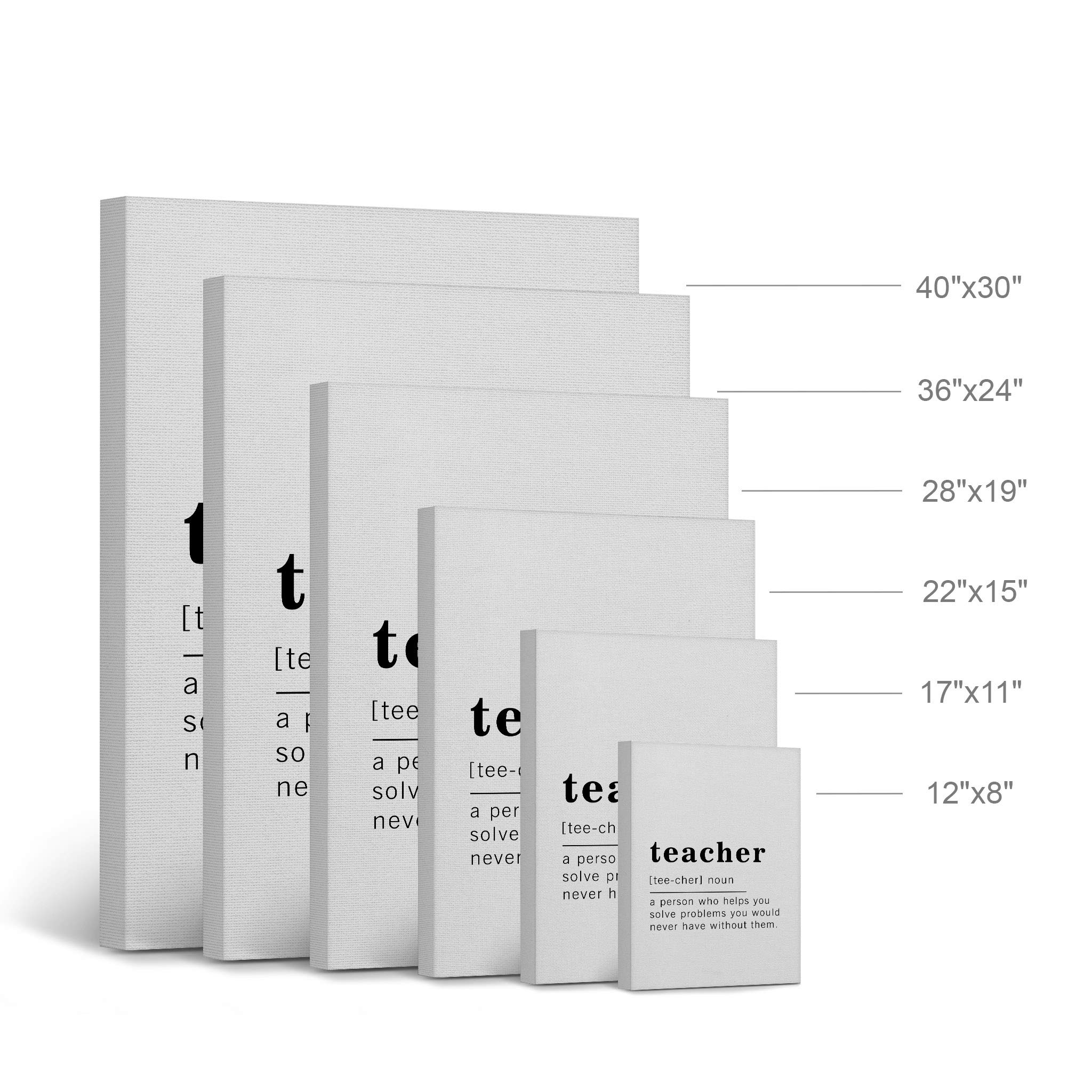 Funny Noun Dictionary Definition of Teacher Canvas Print - Inspirational Quote Wall Art for Office, Living Room, Bedroom & Bathroom - Ready to Hang Home Decor (36x24 inches) - Made in USA | Perfect Gift for Educators & Teacher Appreciation