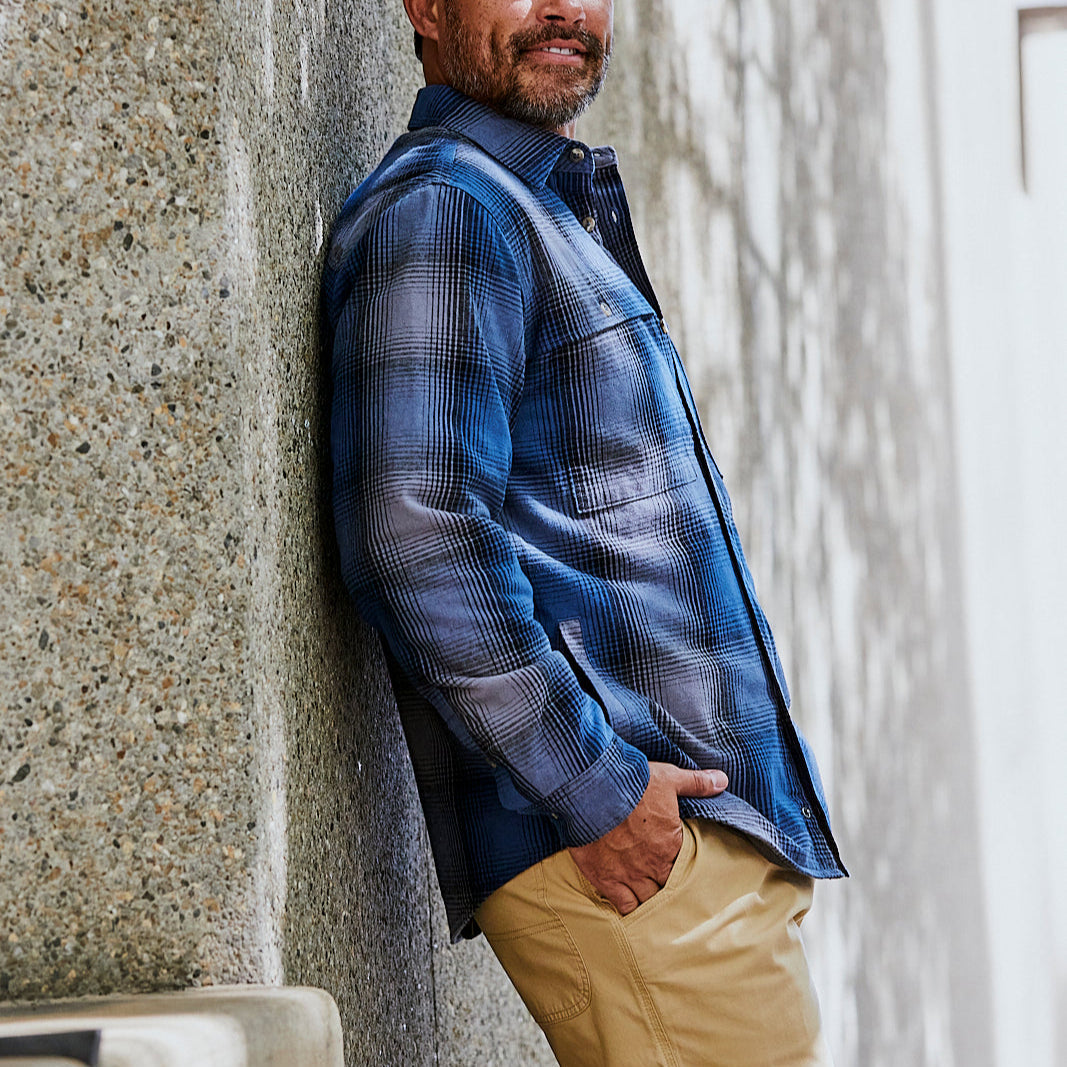 Men's Boone Shirt Jacket in Forest Moss - Lightweight Flannel Shirt for Outdoor Hiking, Camping & Casual Fall Wear