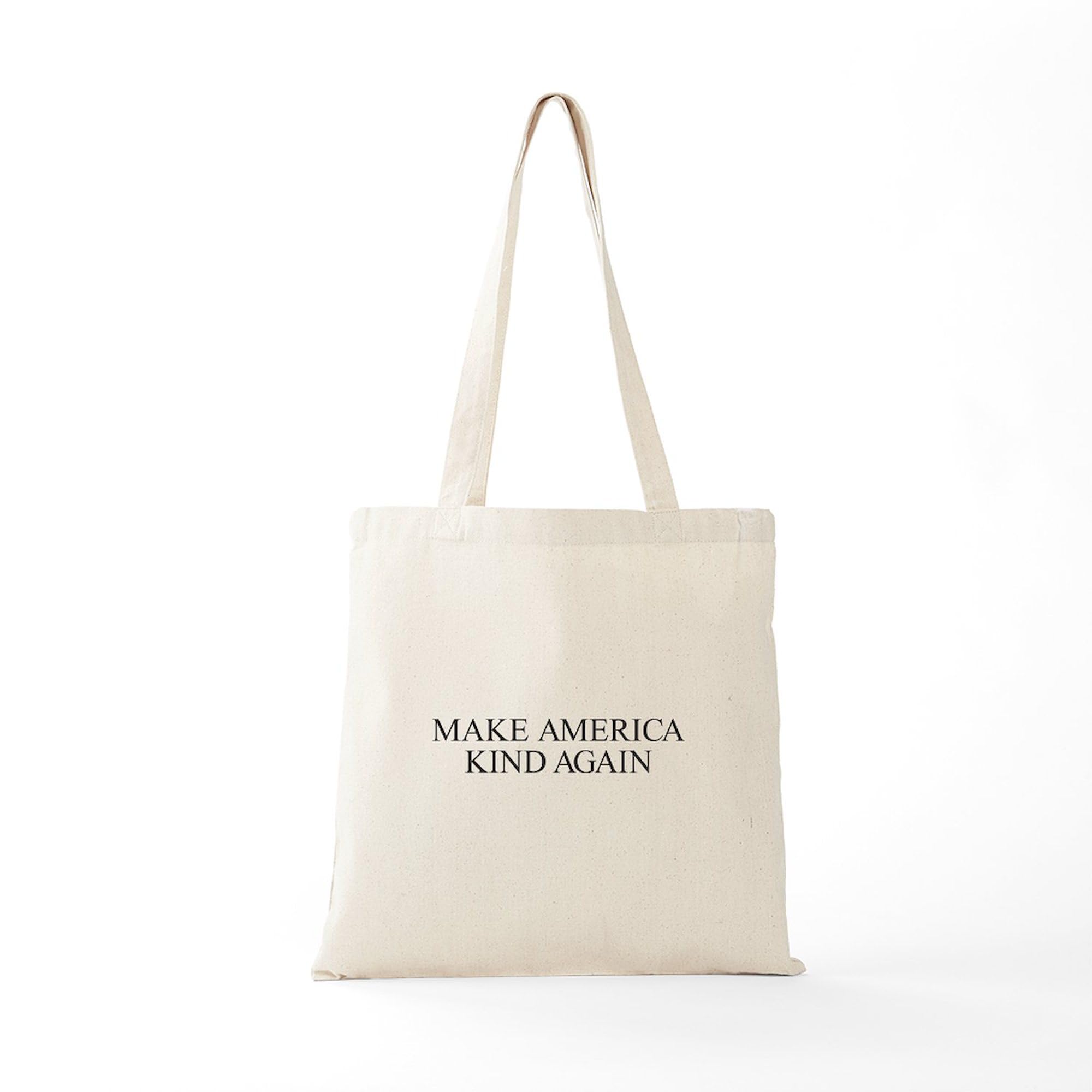 Make America Kind Again Tote Bag - Eco-Friendly Natural Canvas Reusable Shopping Bag for Groceries, Beach & Everyday Use
