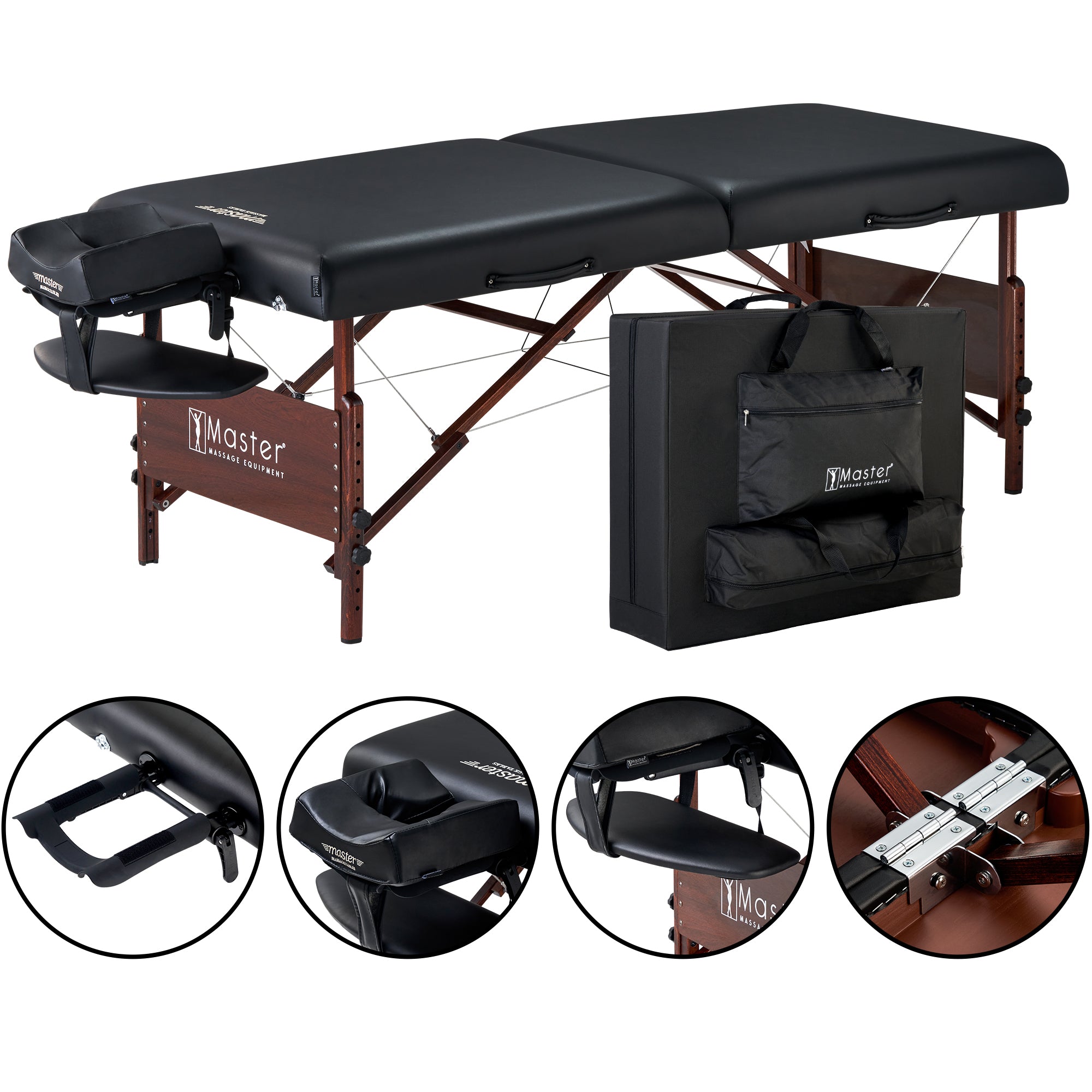Portable Massage Table with 3 Thick Foam Cushions - Ultimate Comfort for Home & Professional Use - Black | Perfect for Spa, Physical Therapy & Relaxation