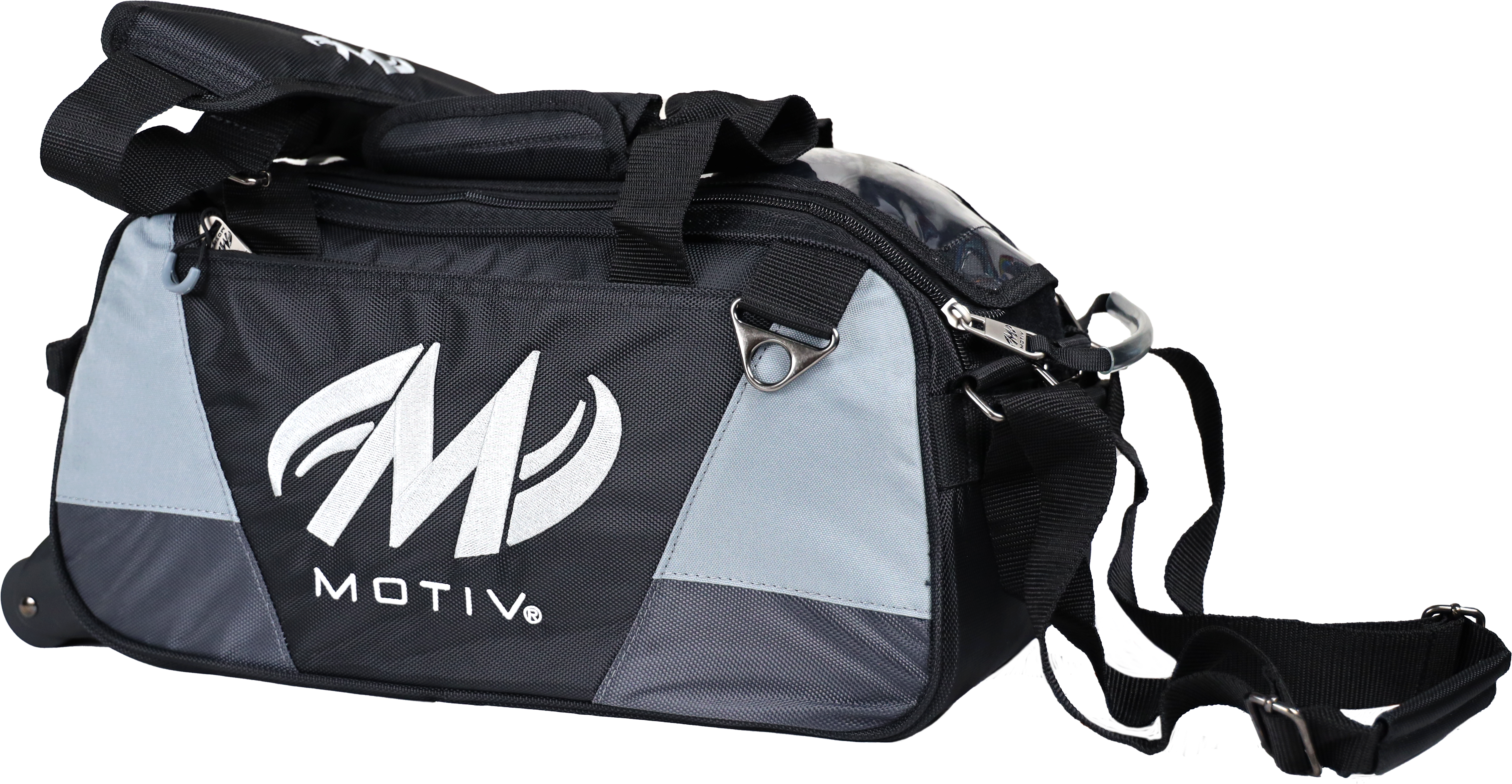 Motiv Ballistix 2 Ball Double Tote Covert Black Bowling Bag - Durable Bowling Accessory for League Play & Tournament Travel
