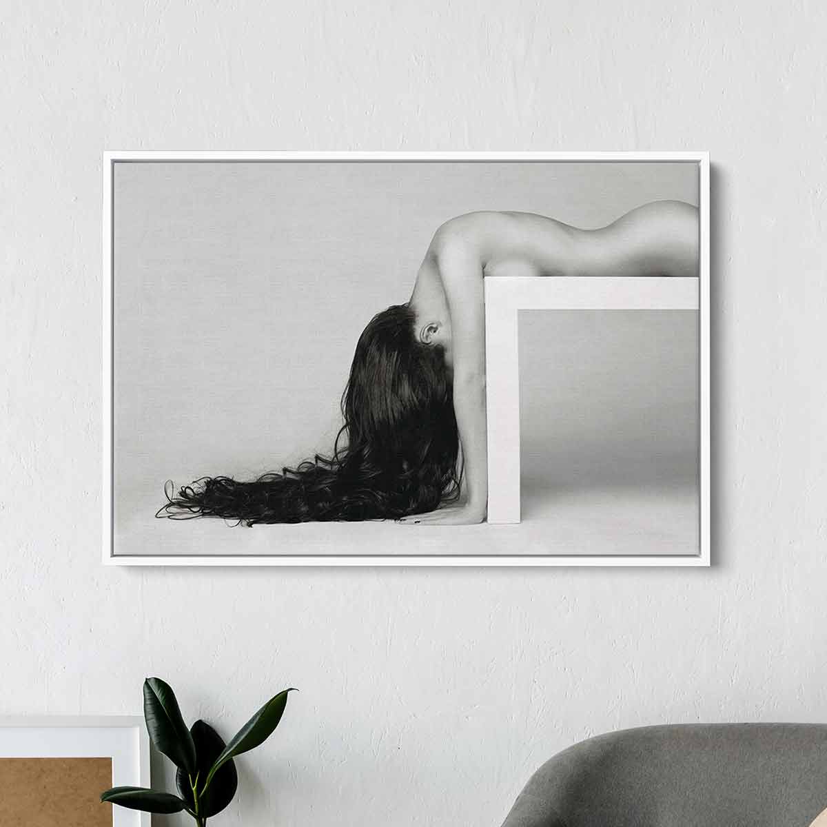 Elegant Grey Feminine Wall Art Canvas Print 0843 - Perfect for Living Room, Bedroom & Office Decor