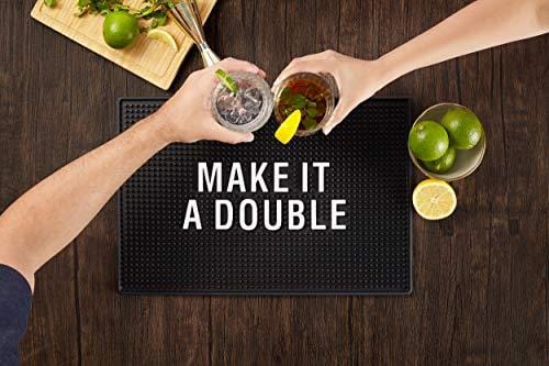 Premium Rubber Bar Mat for Home Bar Decor - 12x18 Inches Non-Slip Spill Mat for Man Cave, Basement, College Dorm - Ideal Gift for Father's Day, Housewarming, New Home - Perfect for Beer, Wine & Cocktail Serving