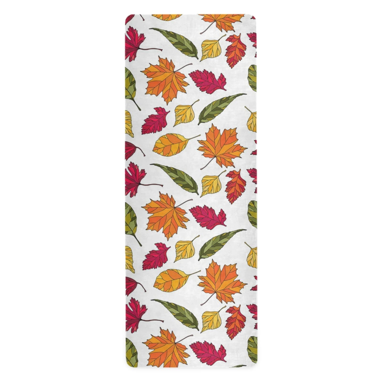Non-Slip 1mm Thick Rubber Yoga Mat with Carry Bag - Autumn Leaves Print Seamless Fitness Mat for Pilates, Floor Exercises & Home Workouts | Durable Folding Exercise Mat for Yoga, Gym & Indoor Training