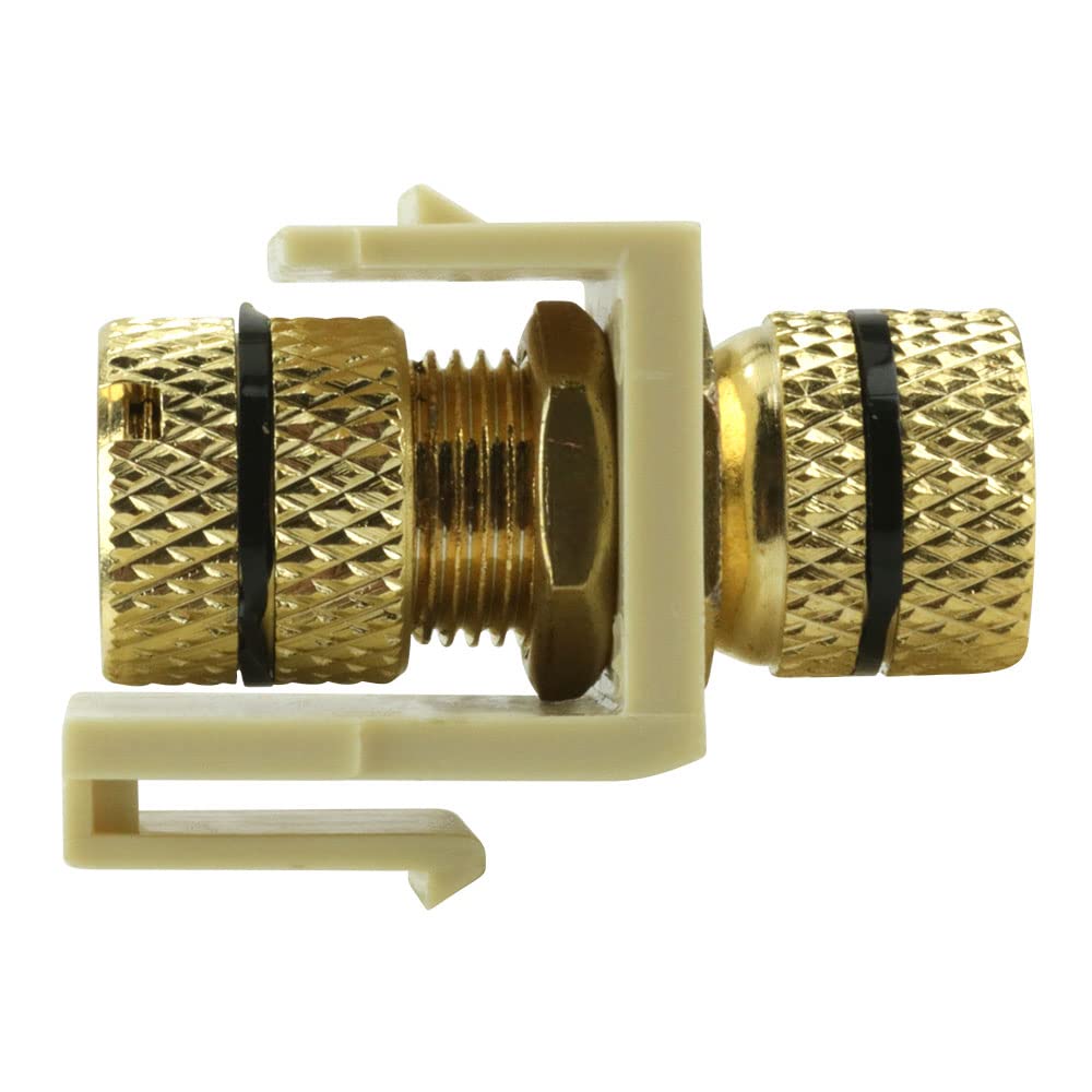 Gold-Plated Speaker Binding Post Keystone Insert - High-Quality Audio Connector for Home Theater & DIY Speaker Projects | Perfect for Wall Plates & AV Installations