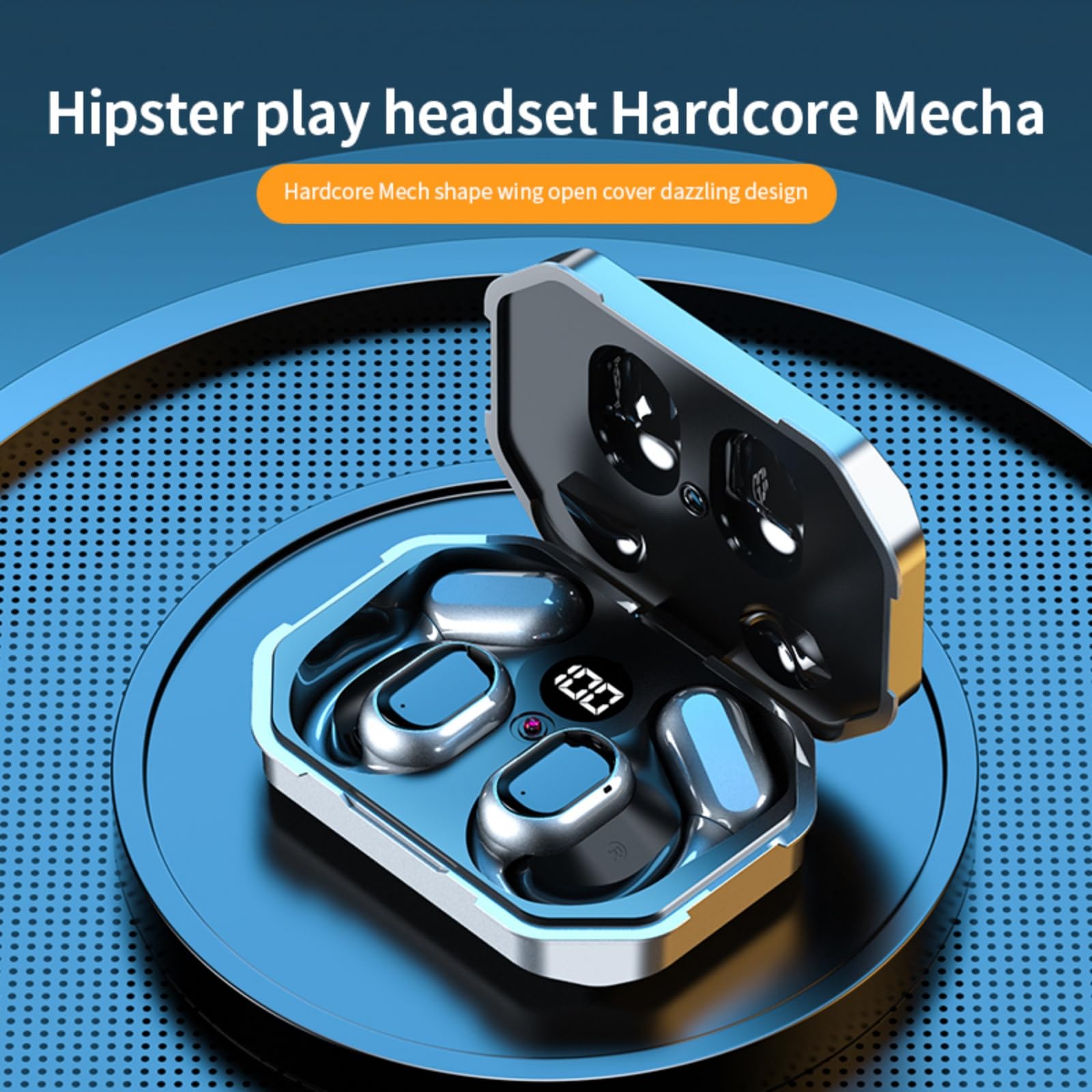 **Wireless Bluetooth Earbuds with 48H Playback, LED Display, Ear Hook & Smart Noise Cancellation – IPX7 Waterproof, Heavy Bass for Running, Gym, Workout & Outdoor Sports**