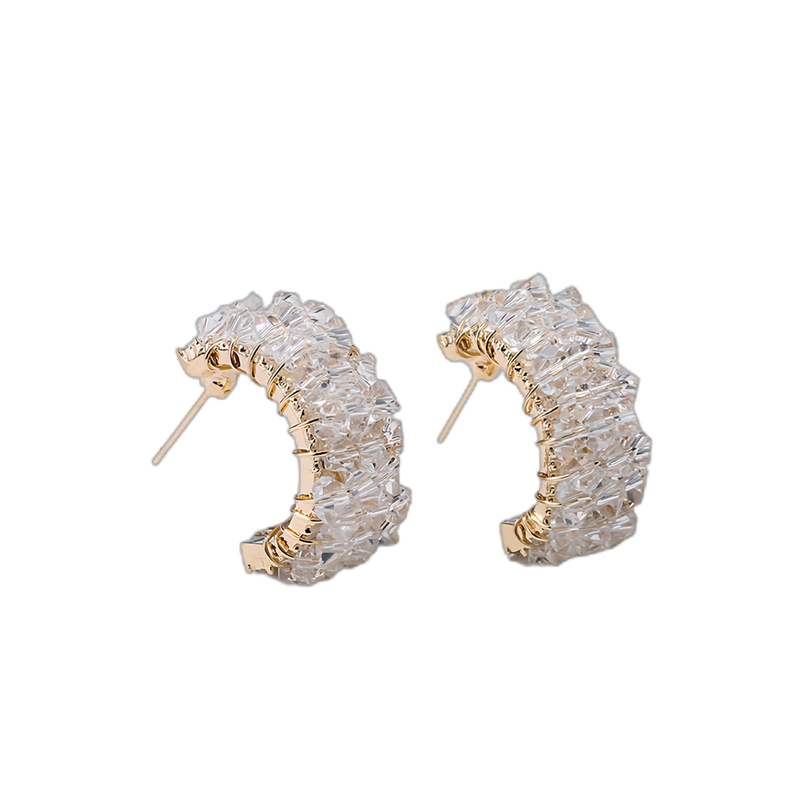 Chunky Open Hoop Earrings for Women & Girls - Trendy Gold/Silver Hoop Stud Earrings - Perfect Christmas & Birthday Gift Jewelry - Great for Parties, Dating & Everyday Wear