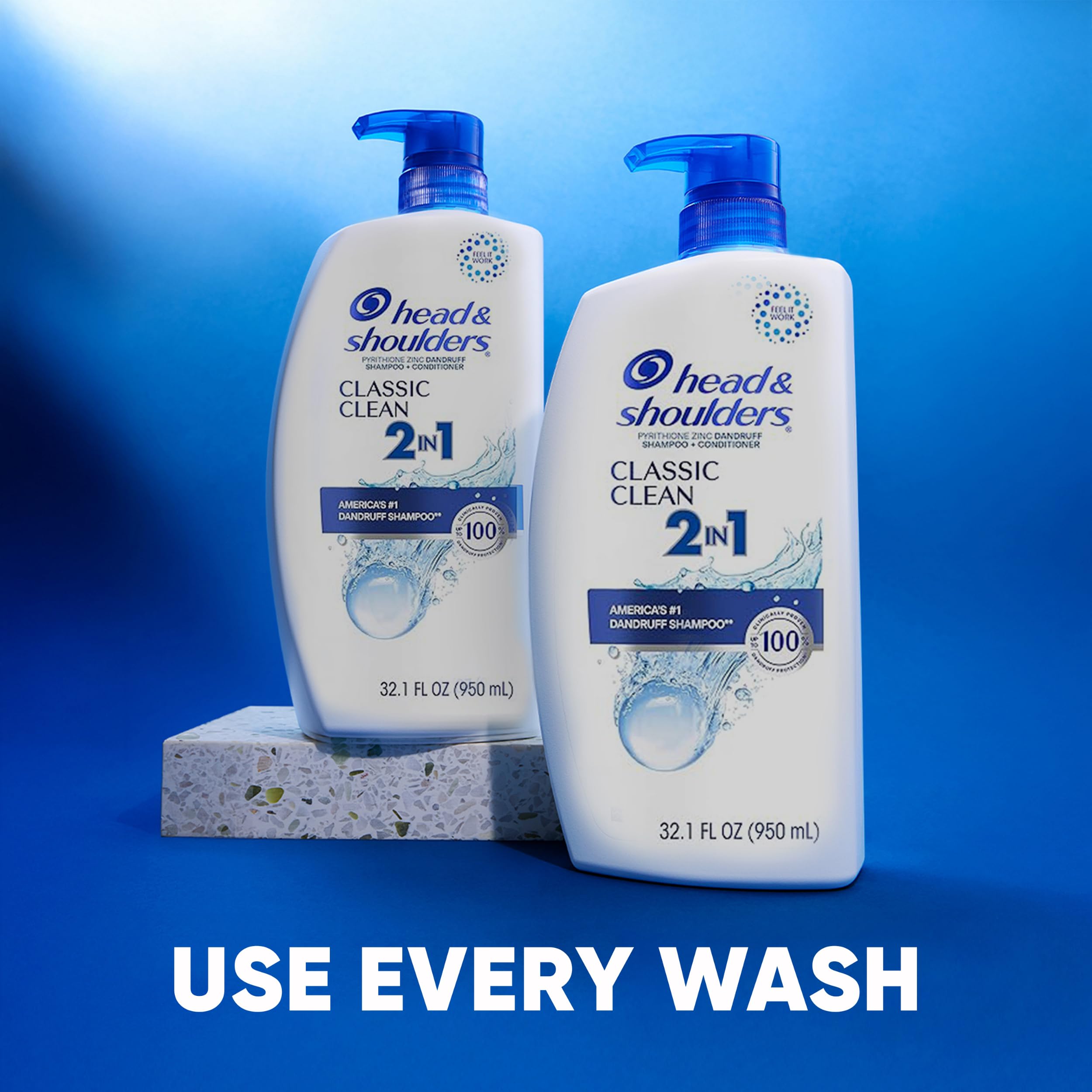 Head & Shoulders 2-in-1 Classic Clean Anti-Dandruff Shampoo & Conditioner Twin Pack - Paraben Free, Color Safe, Fresh Scent - 32.1 Fl Oz (Pack of 2) - Perfect for Daily Hair Care & Dandruff Control for Men & Women