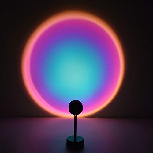 90° Rotating Rainbow LED Night Light Projector for Kids & Adults - Sunset Mood Lamp for Home, Party, Living Room, Bedroom Decor | Creates Romantic Atmosphere for Relaxation & Sleep