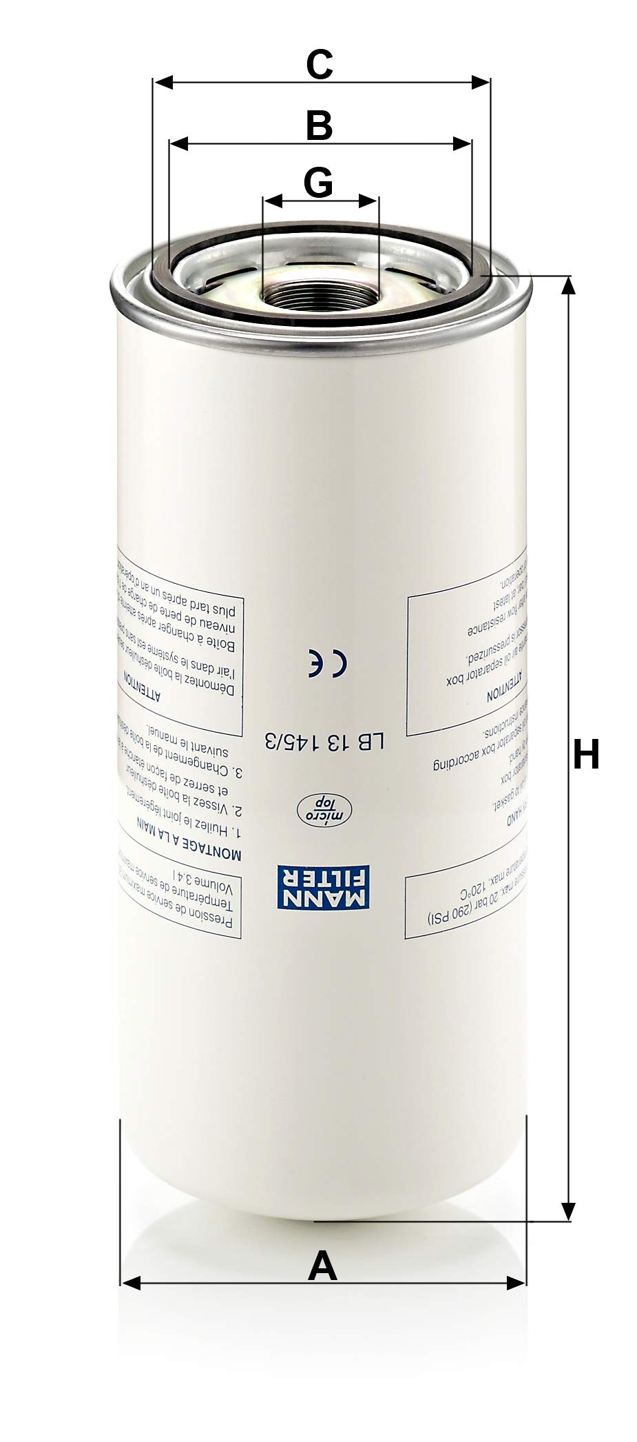 MANN-FILTER LB 13 145/3 Heavy Duty Oil Filter for Commercial Trucks & Fleet Vehicles - Premium Engine Protection for Long Haul & Heavy Load Applications