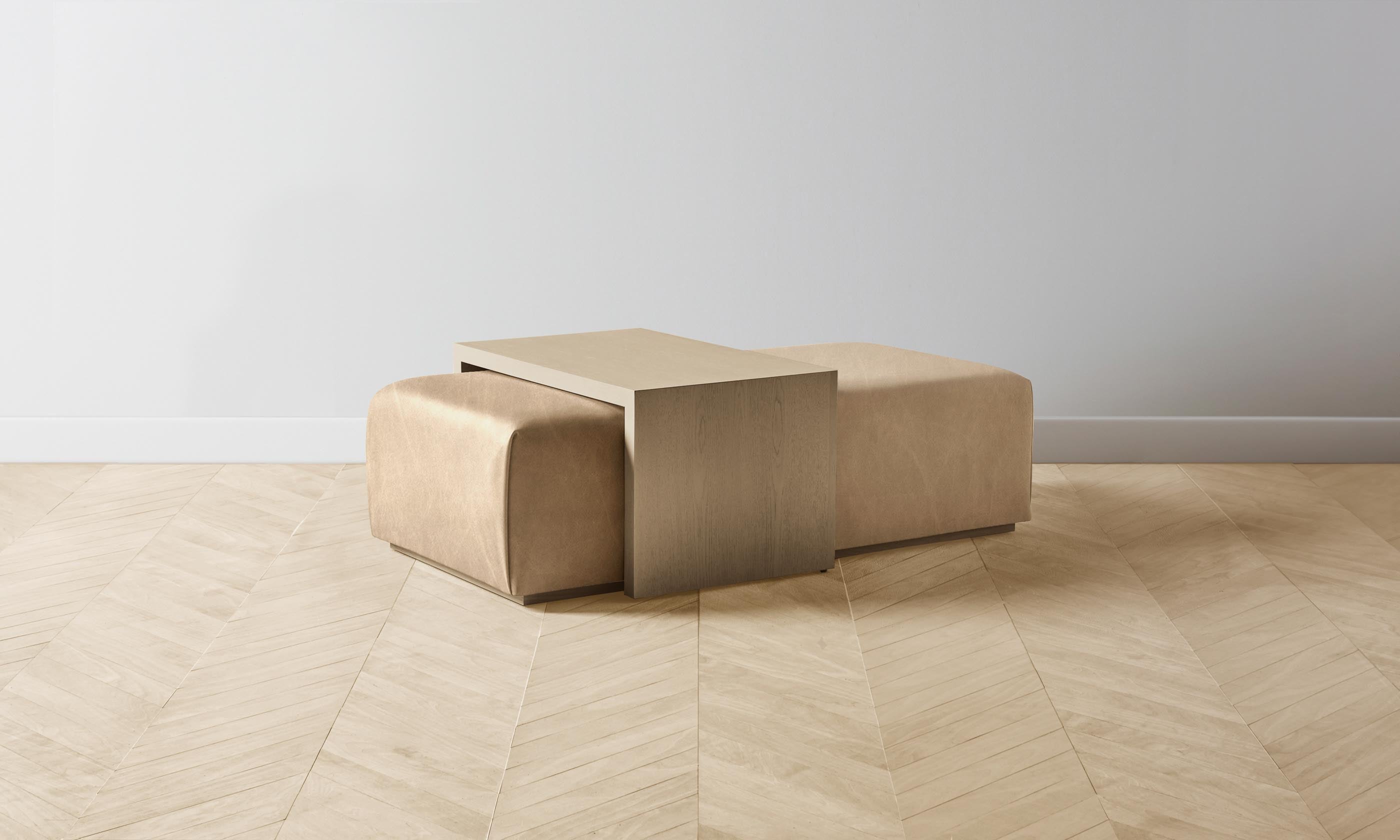Luxury Tuscan Leather Bowery Ottoman in Camel Brown - Perfect for Living Room, Bedroom & Home Office Decor