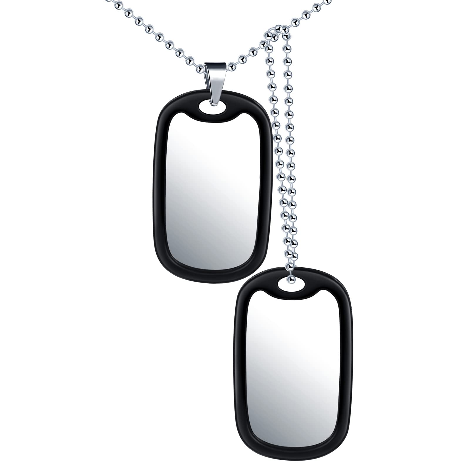 Feilok Men's Stainless Steel Dog Tag Necklace - Military Style for Outdoor & Casual Wear