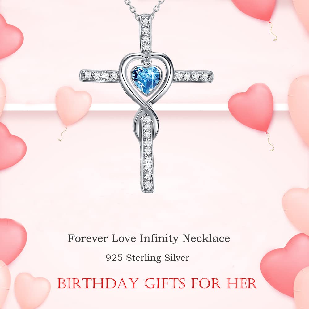 Dorella Love Infinity Necklace - April & May Birthstone Jewelry for Women, 925 Sterling Silver with Simulated Emerald & Diamond - Perfect Birthday Gift for Wife, Mom, Girlfriend - Ideal for Anniversaries, Valentine's Day & Special Occasions