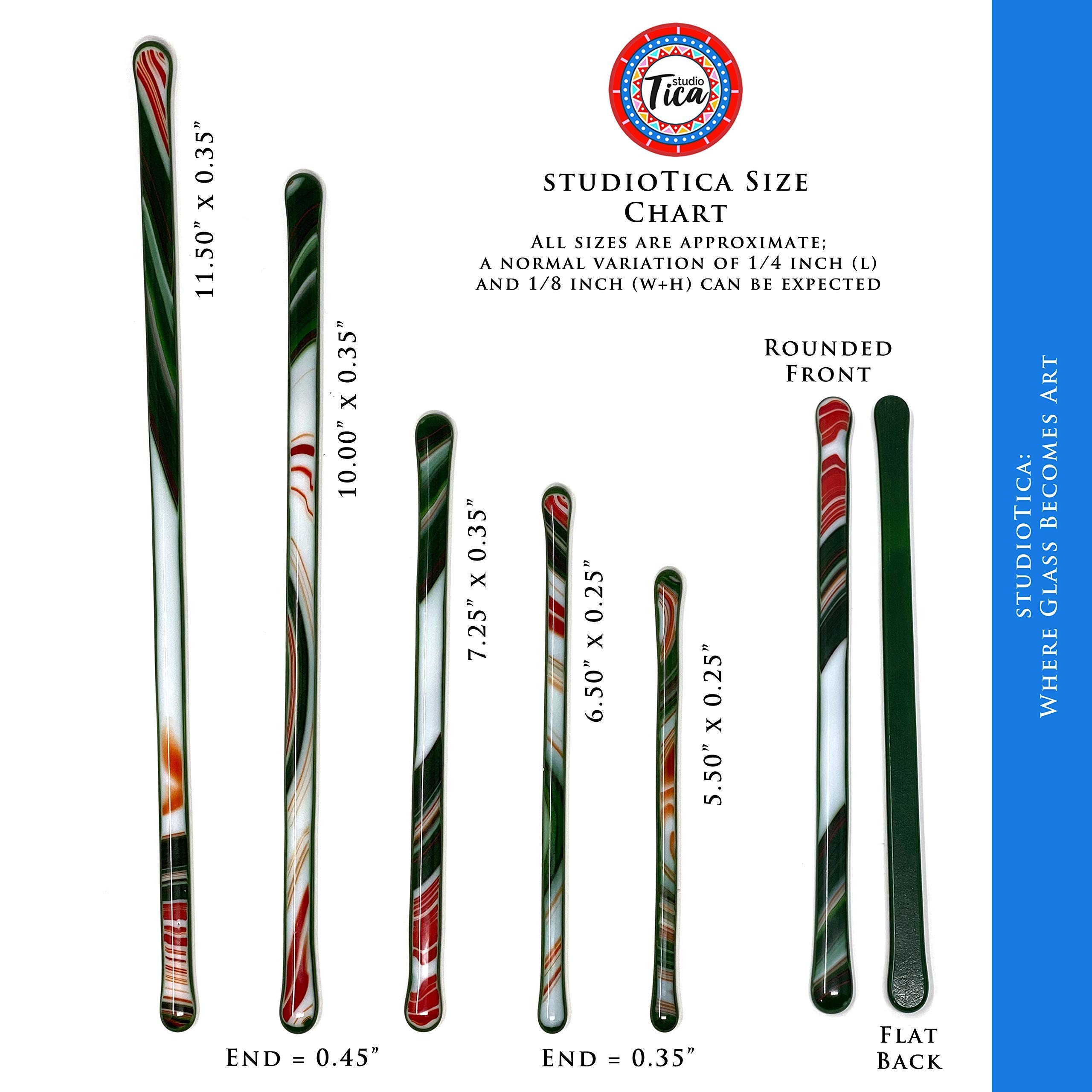 Handmade Costa Rican Sea Glass Stirrer Sticks - Set of 4 (7.25 Inch) - Perfect for Cocktails, Coffee, Tea & Hot Chocolate - Gift Box Included - Ideal for Bars, Cafes, Home Use & Party Favors