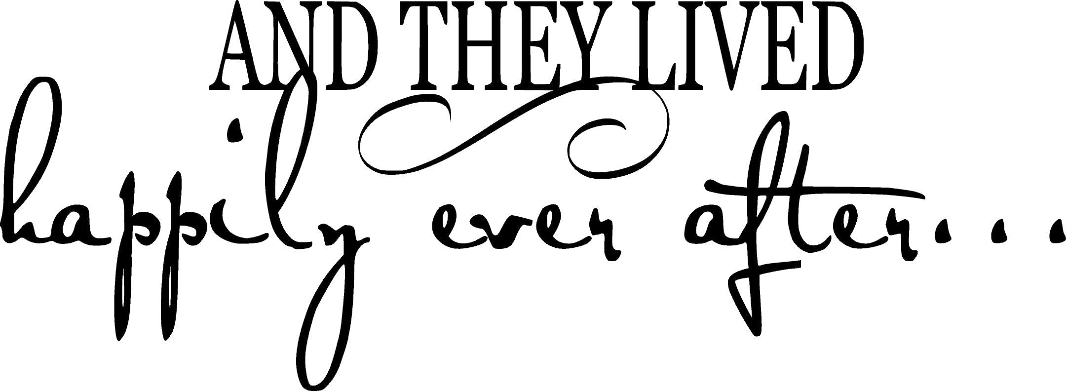 AND THEY LIVED HAPPILY EVER AFTER Vinyl Decal - Romantic Home Decor Wall Sticker for Nursery, Bedroom & Living Room - Perfect for Wedding Gifts & Housewarming