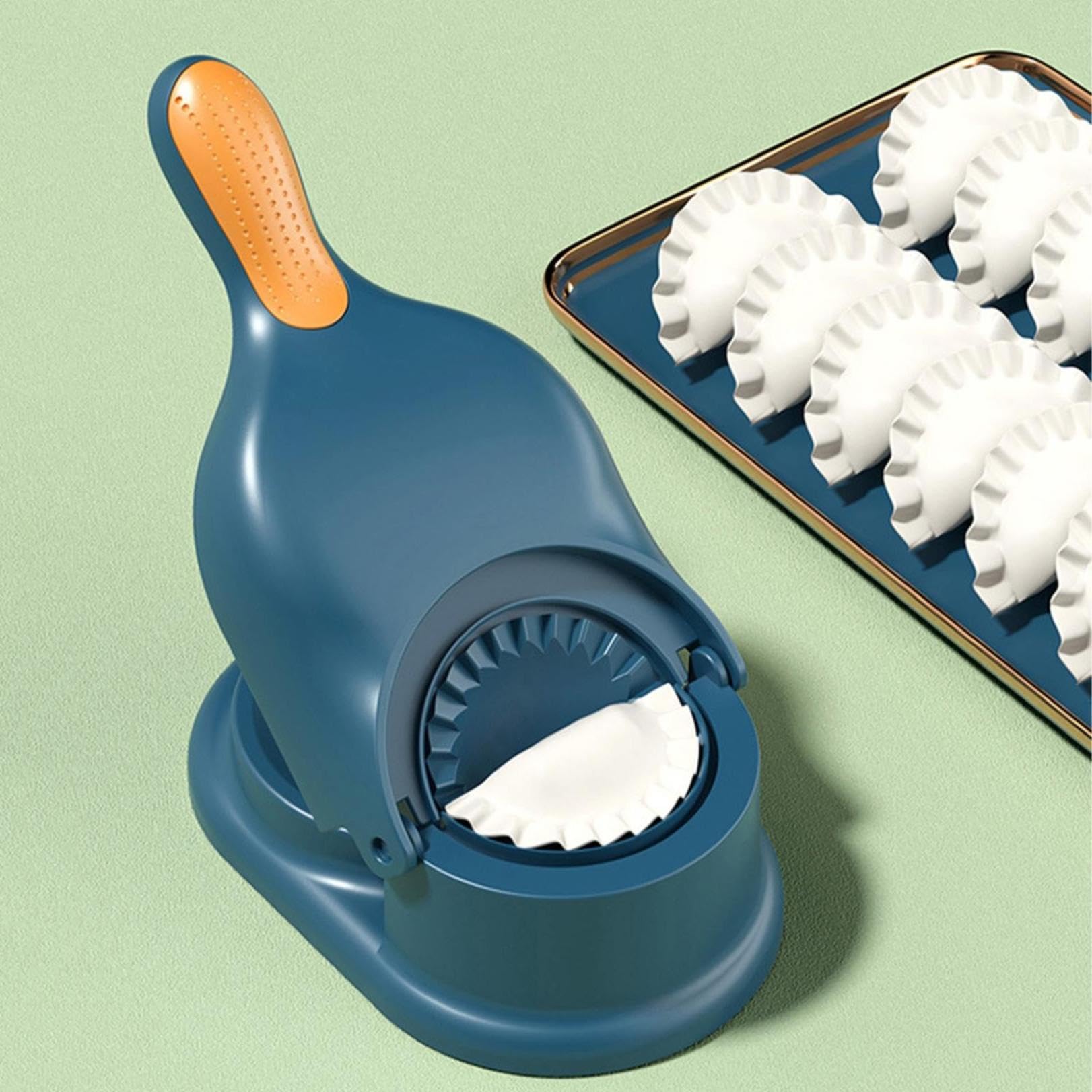 2-in-1 Dumpling Maker Press Mold - Manual Empanada, Ravioli & Pierogi Dough Press - Baking Pastry & Dumpling Skin Wrapper Tool for Homemade Hand Pies (Blue) - Perfect for Family Cooking & Party Snack Preparation