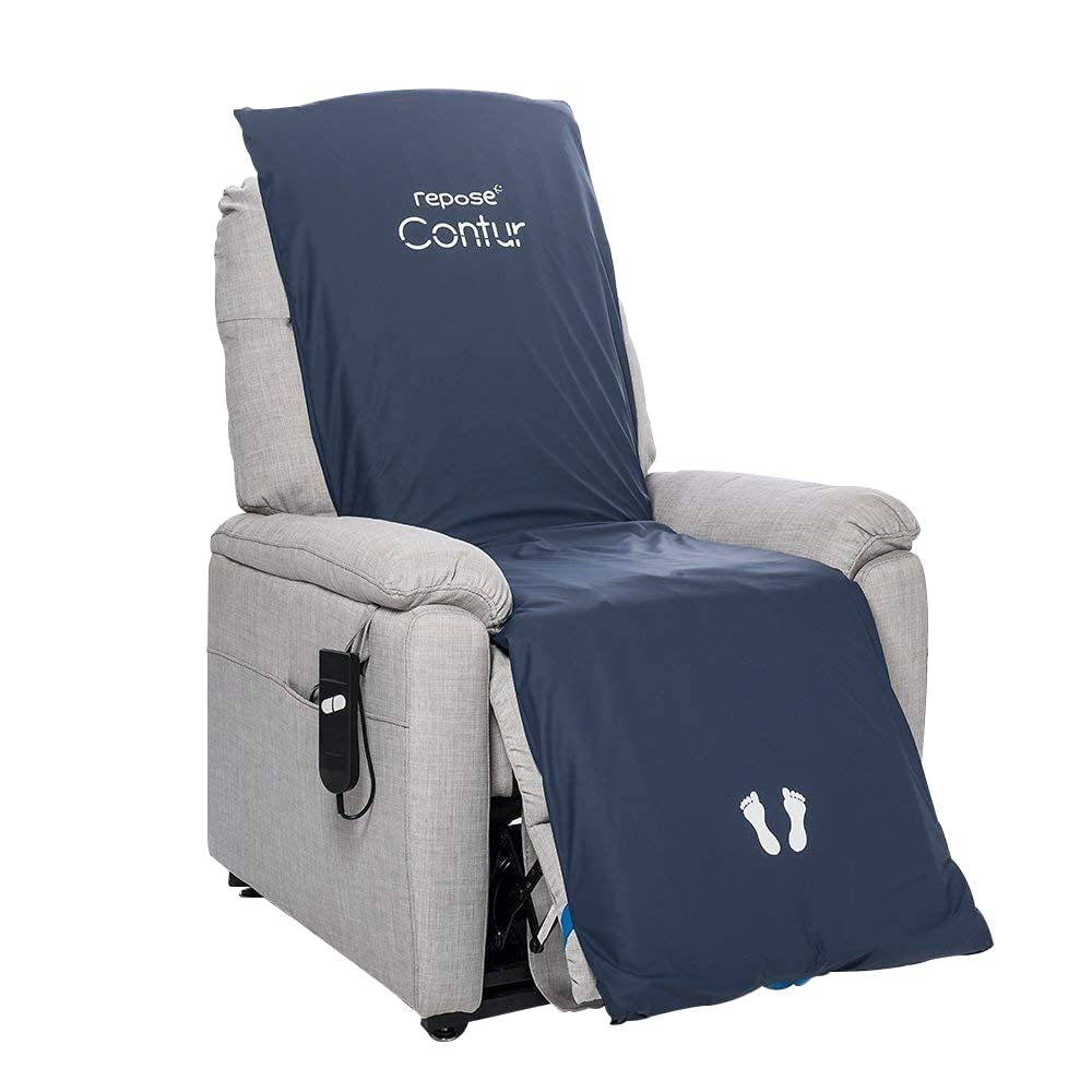 Repose Contour Inflatable Air Cushion for Recliner Chairs - Pressure Relief & Bed Sore Prevention Cushion with Manual Pump - Ideal for Elderly Care, Post-Surgery Recovery & Home Healthcare