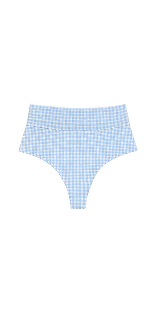 High Waist Bikini Bottoms - Peri Micro Gingham Print Swimwear for Women | Perfect for Beach Vacations, Pool Parties & Summer Getaways