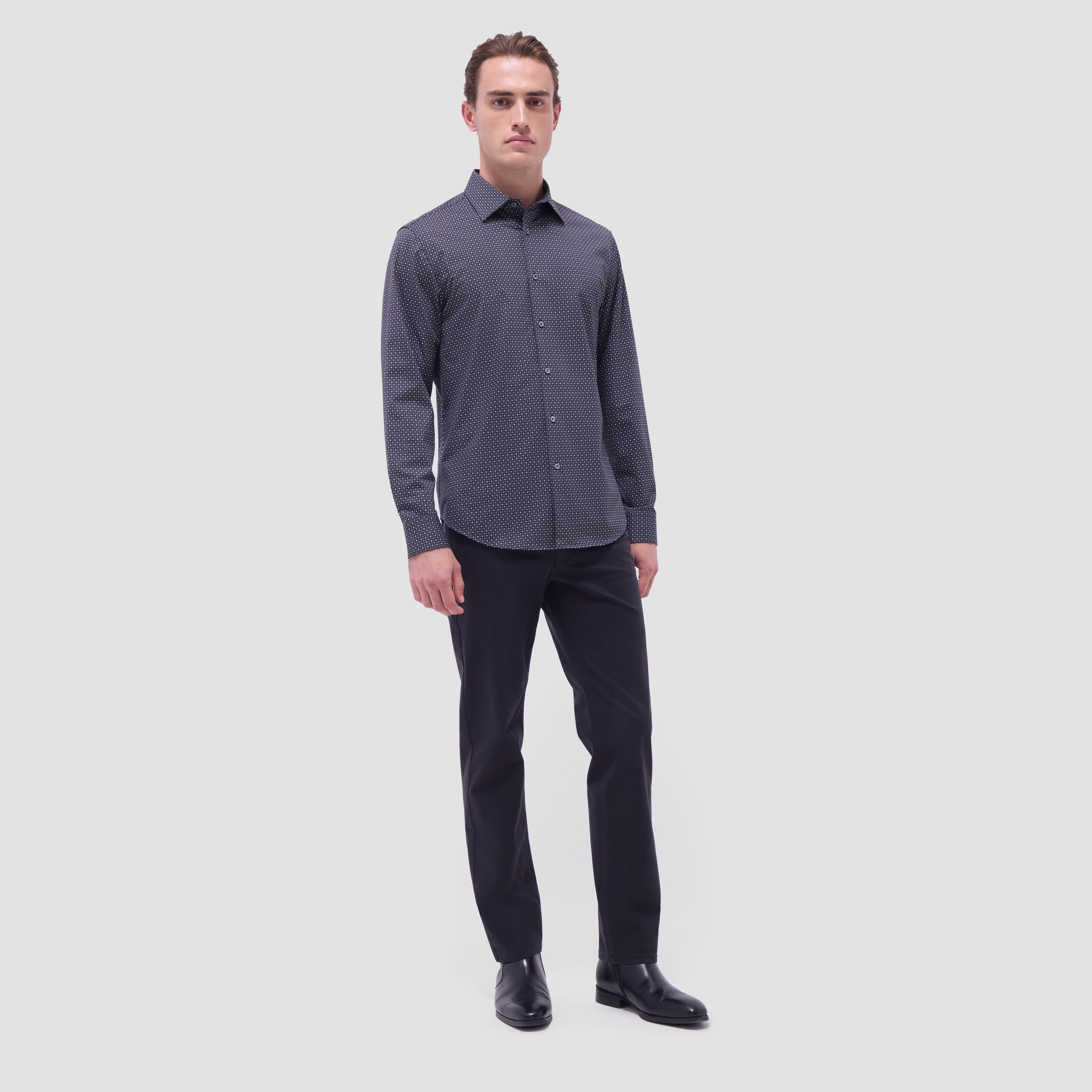 James Diamond Check Cotton Shirt for Men - Stylish Casual Button Down Shirt for Office, Date Night & Outdoor Activities