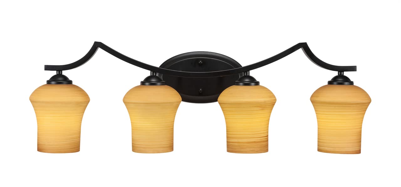 Zilo 4-Light Matte Black Bathroom Vanity Light Bar - Modern LED Bath Bar Fixture for Bathroom Mirror Lighting (554-MB-680) - Perfect for Vanity, Powder Room & Spa-Style Bathroom Décor