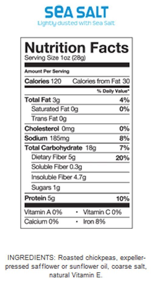 The Good Bean Crunchy Chickpeas - Sea Salt Flavor, 6 oz Resealable Bag | Roasted Chickpea Snacks | Vegan, Gluten-Free, High Protein & Fiber | Perfect for On-the-Go Snacking, Lunch Boxes & Healthy Office Treats