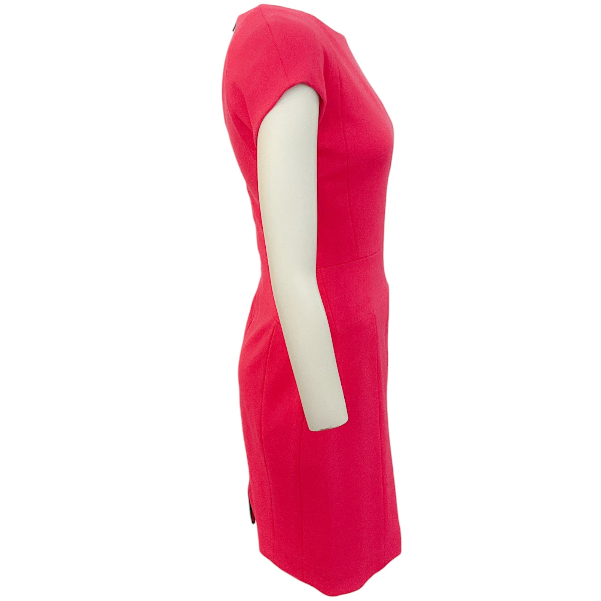 Narciso Rodriguez Hot Pink Cap Sleeve Dress with Sexy Back Cut Outs - Perfect for Date Night, Cocktail Parties & Special Occasions