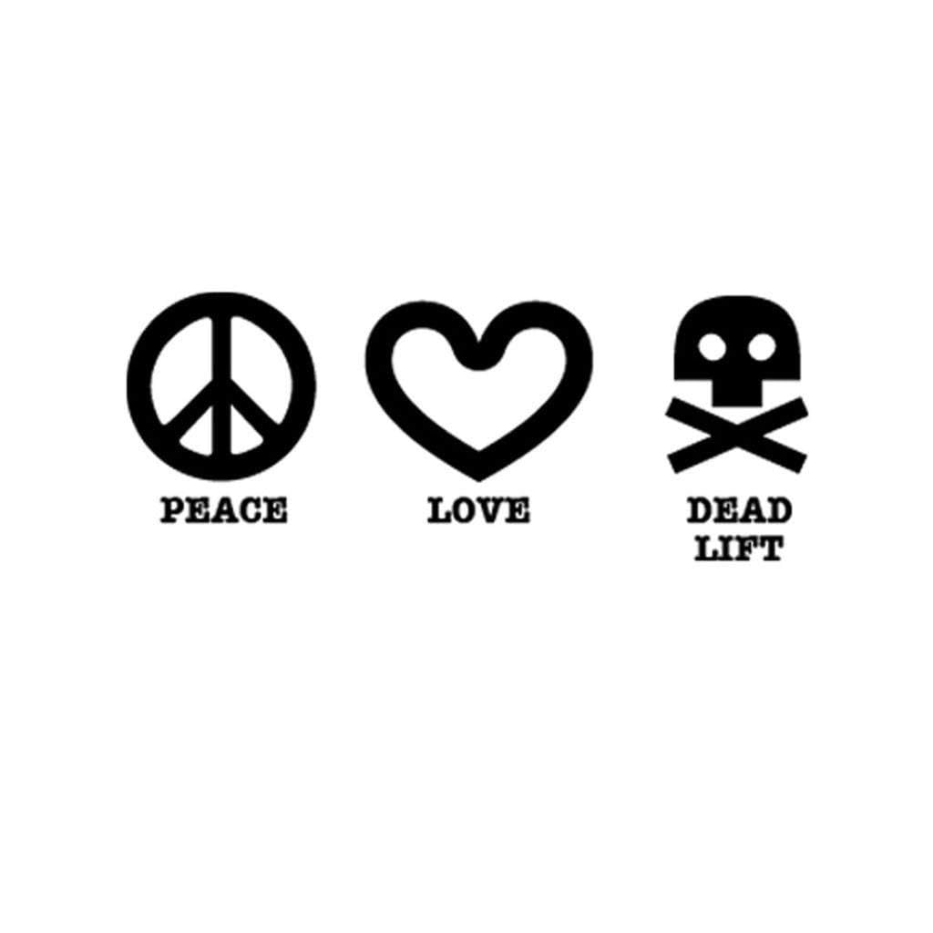 Deadlift Motivational Car & Laptop Wall Sticker - Peace Love Gym Decor for Fitness Enthusiasts | Perfect for Home, Office & Gym Inspiration