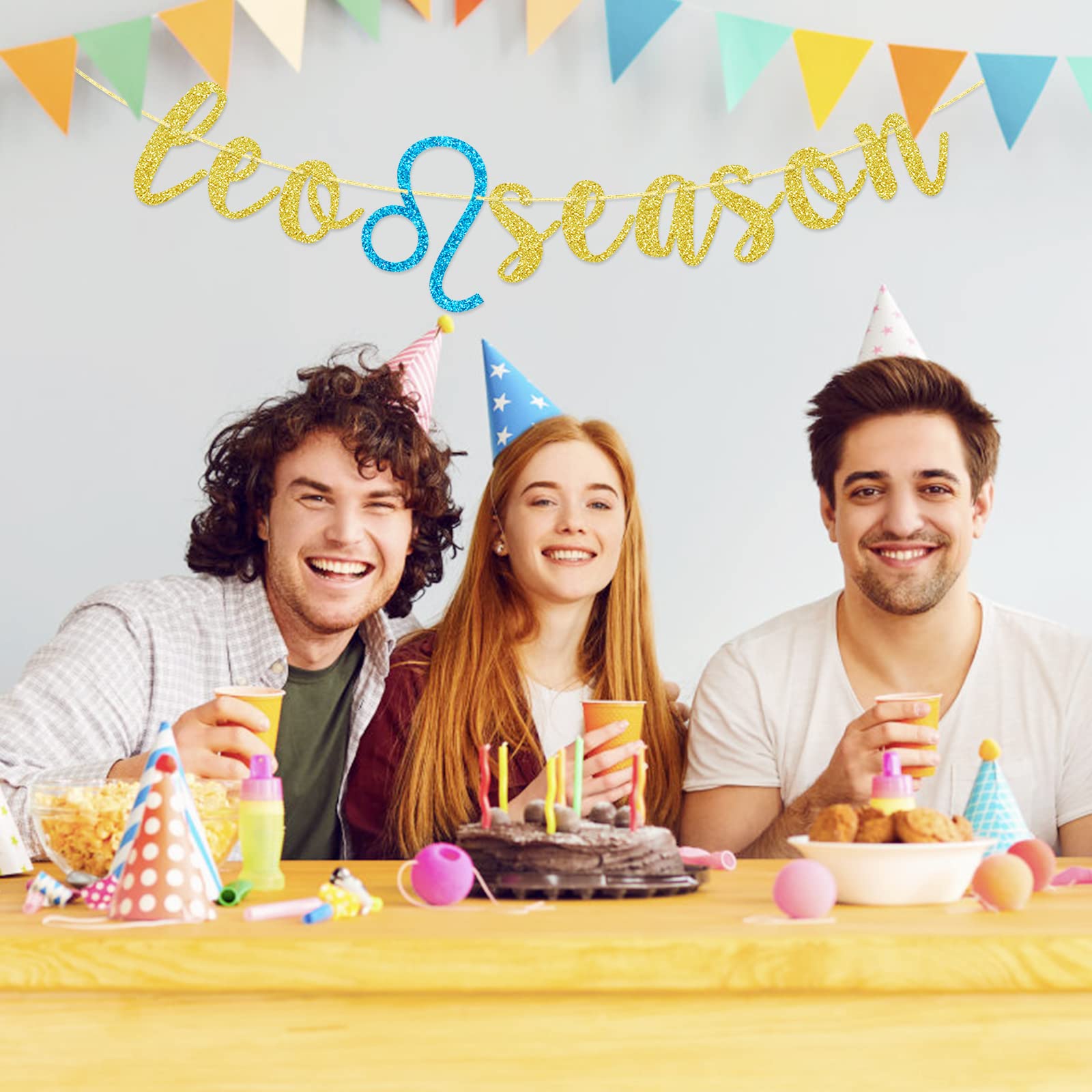 Leo Zodiac Birthday Banner - July August Birthday Party Decor for 18th 21st 25th 30th Birthday Celebrations - Perfect for Leo Season Parties, Baby Showers & Zodiac-Themed Events