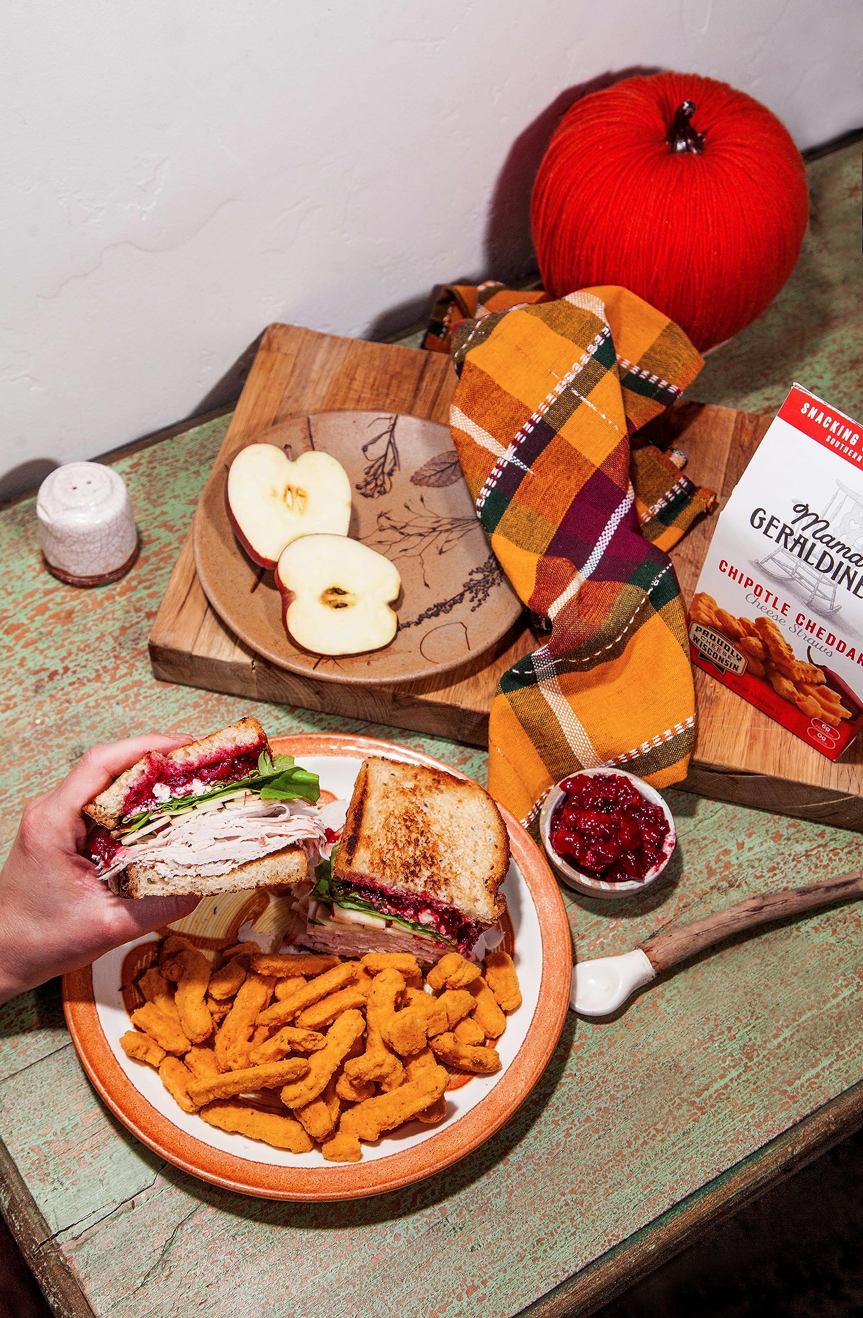 Mama Geraldine's Chipotle Cheese Straws - 4.5 oz Box (6 Pack) - Spicy & Savory Baked Cheese Snacks for Parties, Game Nights & Office Snacking - Gluten-Free Crunchy Cheese Sticks
