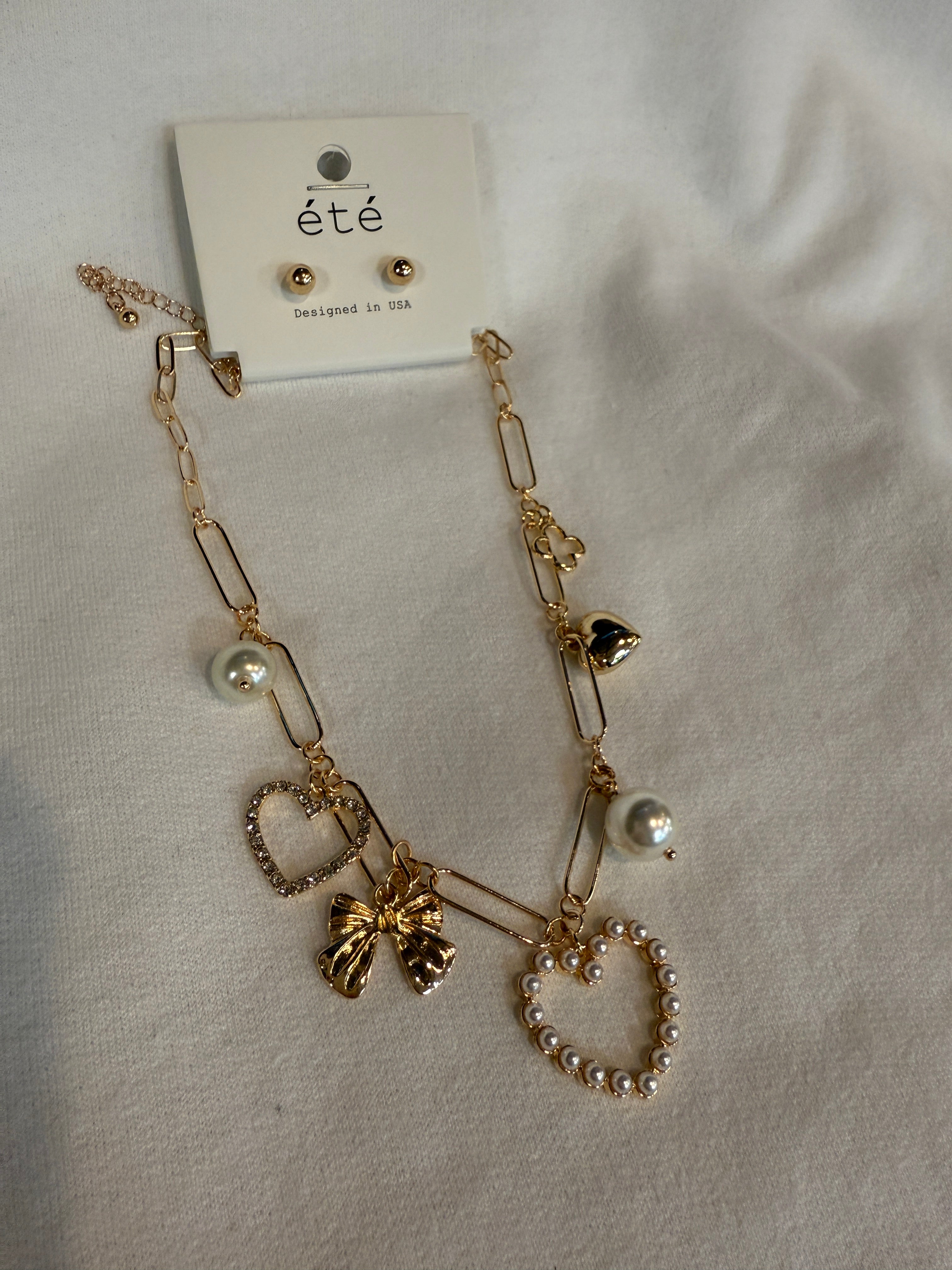 Charm Necklace and Earrings Set for Women - Elegant Jewelry Gift for Birthday, Anniversary & Valentine's Day - Perfect for Parties, Weddings & Special Occasions