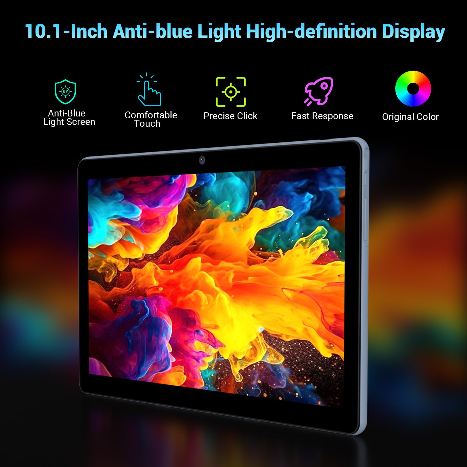 FASTWD 10 Inch Android 14 Tablet (2024 Model) - 5G WiFi Tablet PC with 36GB RAM & 128GB ROM (Expandable to 1TB), 8000mAh Battery, 2-in-1 Design Includes Keyboard, Stylus Pen & Mouse - Perfect for Work, Study & Entertainment (Blue)
