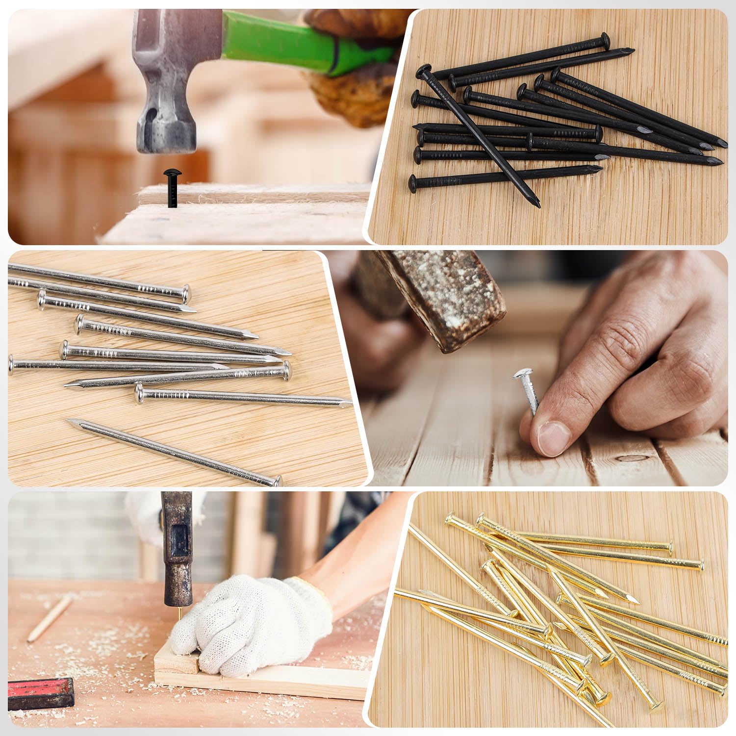 400 PCS 3/4 Inch Black Round Head Nails - Heavy Duty Picture Hanging Nails for Wood, Drywall & DIY Home Projects - Perfect for Wall Decor, Framing & Crafts