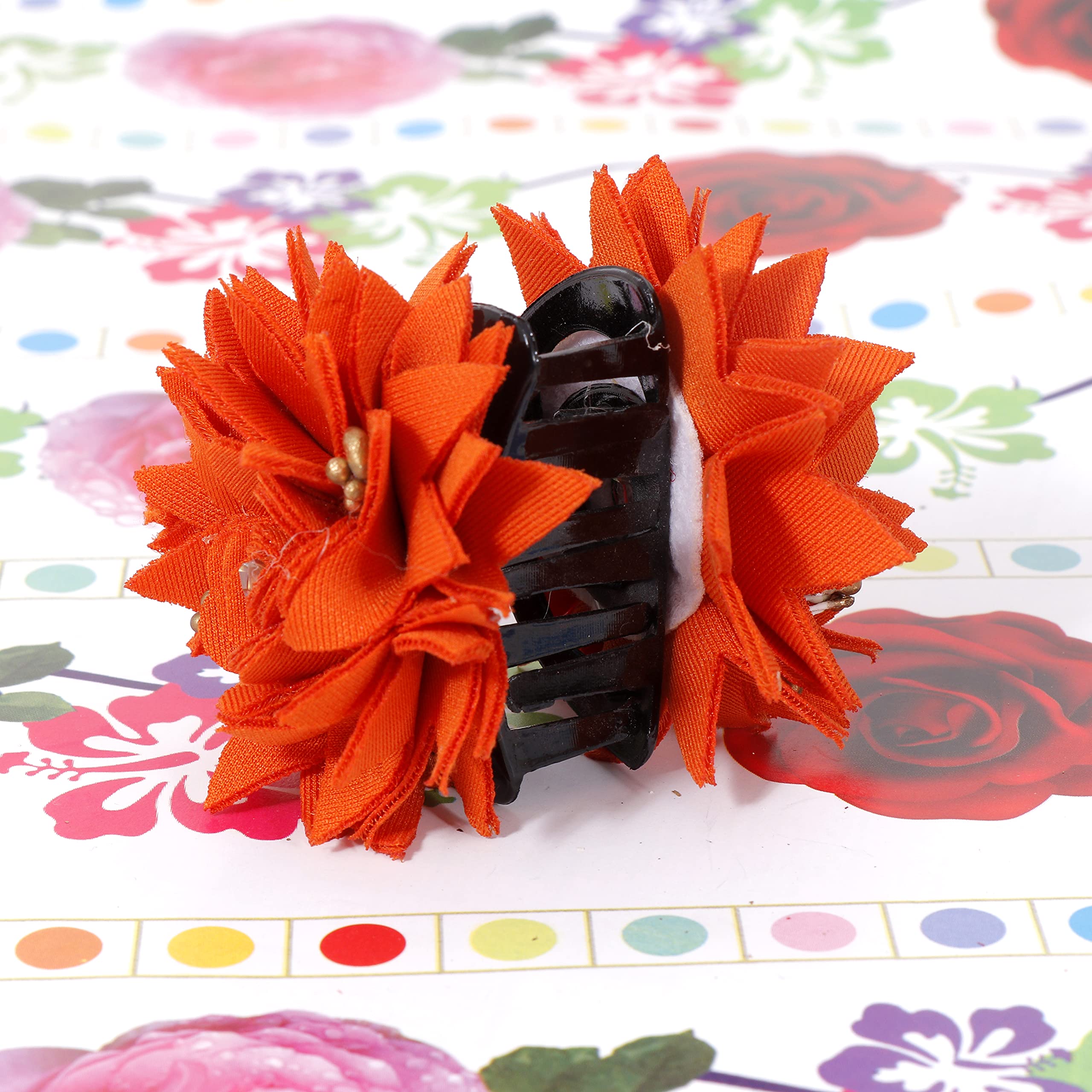 Honbon Hair Claw Clips - Women's Floral Beaded Hair Clips for Styling (Pack of 1) | Perfect for Updos, Ponytails & Everyday Hair Accessories