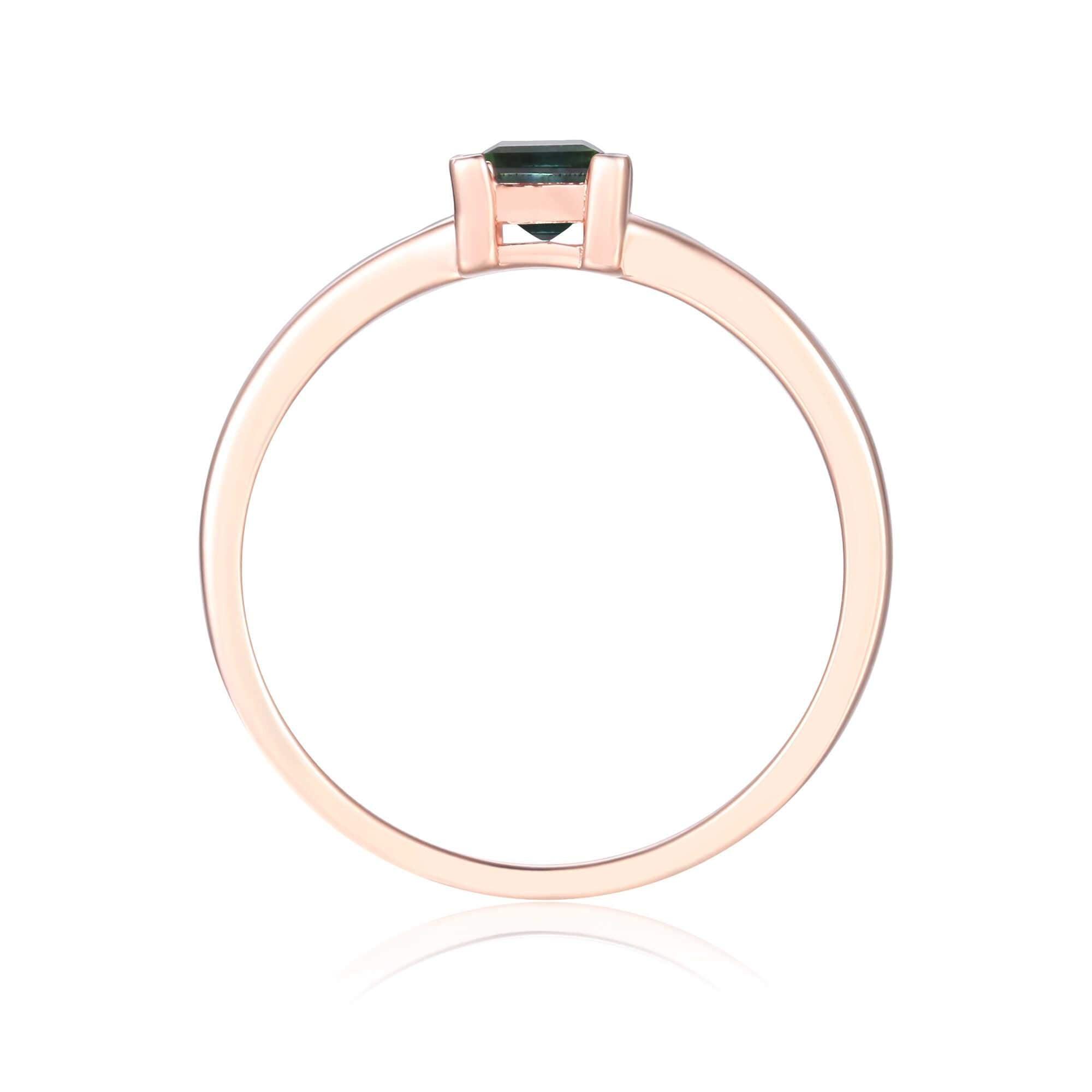 Green Tourmaline Square Solitaire Ring - Elegant Gemstone Jewelry for Women | Perfect for Weddings, Anniversaries & Special Occasions