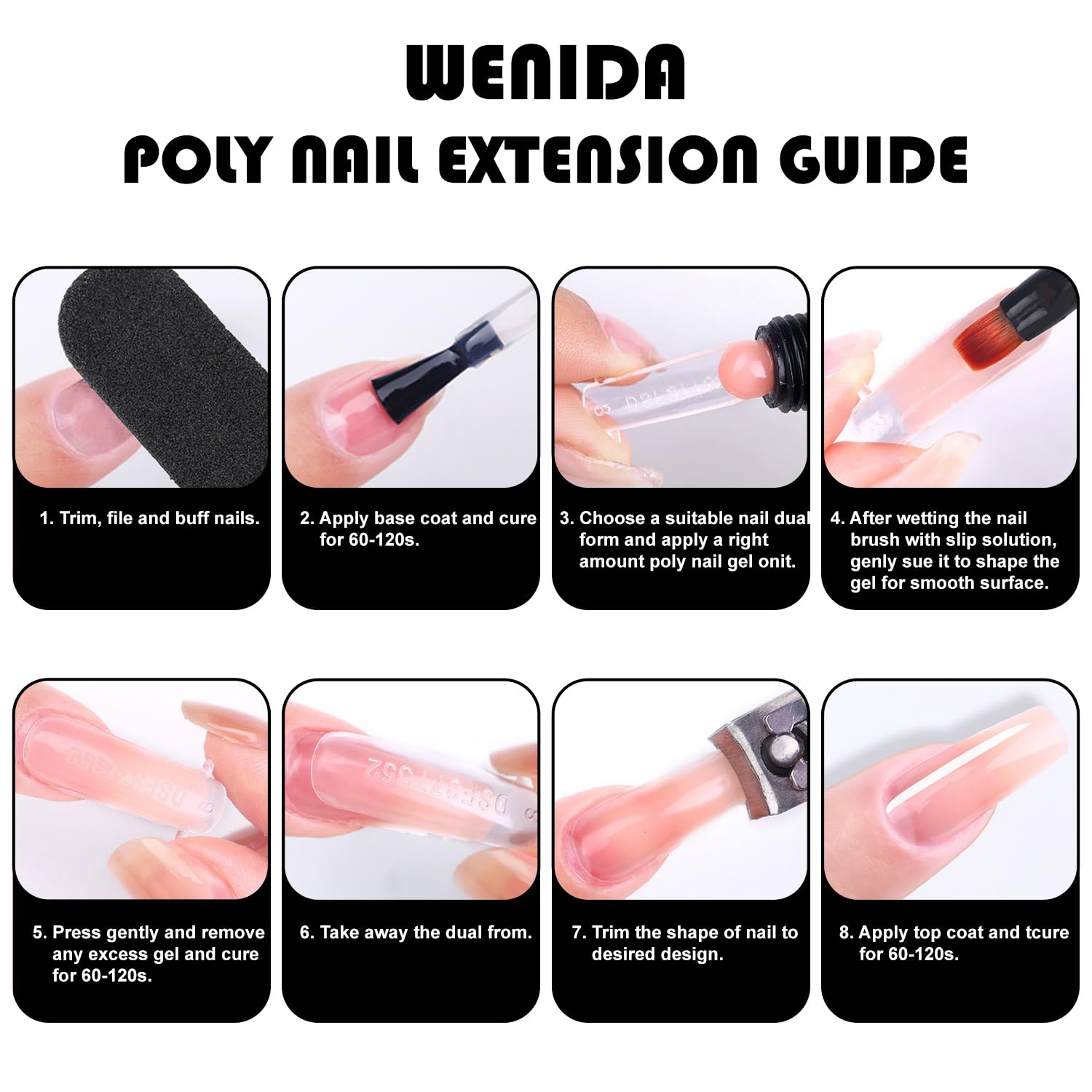 **Wenida 60ml Poly Gel Nail Extension Kit - Gold Glitter Builder Gel for Strong & Long Nails | DIY Manicure & Nail Art at Home | Perfect for Salon, Parties & Special Occasions**