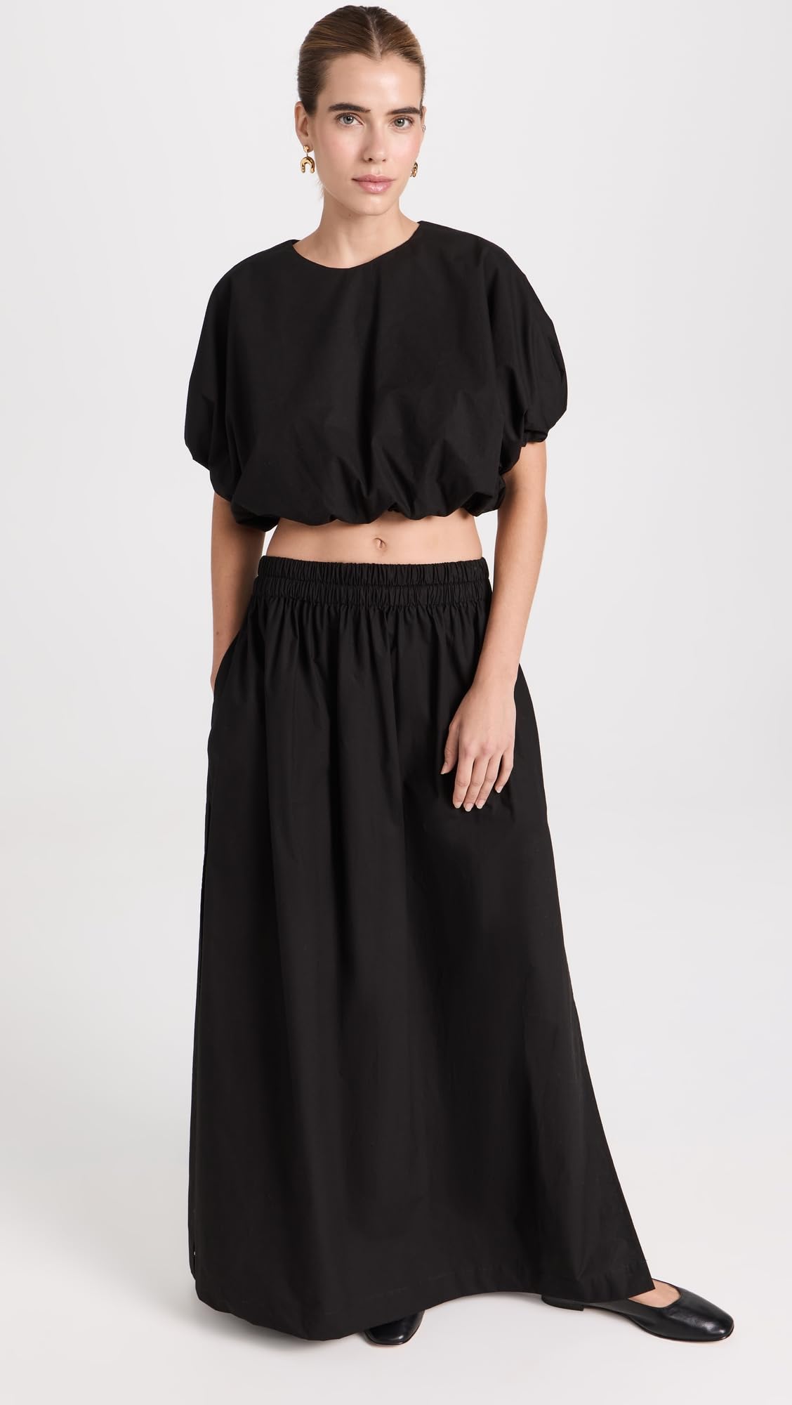 Women's Stylish Opihi Bubble Sleeve Crop Top - Trendy Summer Blouse for Casual Outings, Beach Vacations & Date Nights