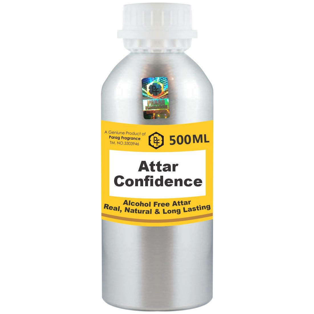 Parag Fragrances Confidence Attar 500ml - Alcohol-Free Long Lasting Perfume Oil for Men & Women | Premium Itra Scent for Daily Wear & Religious Ceremonies | Wholesale Pack