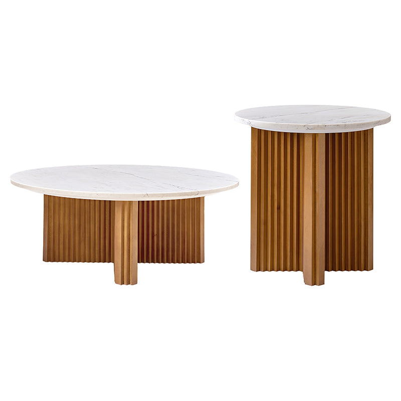 Oswald 2-Piece Living Room Coffee Table Set with Optional Side Table - Modern End Tables for Small Spaces, Sofa & Living Room Decor